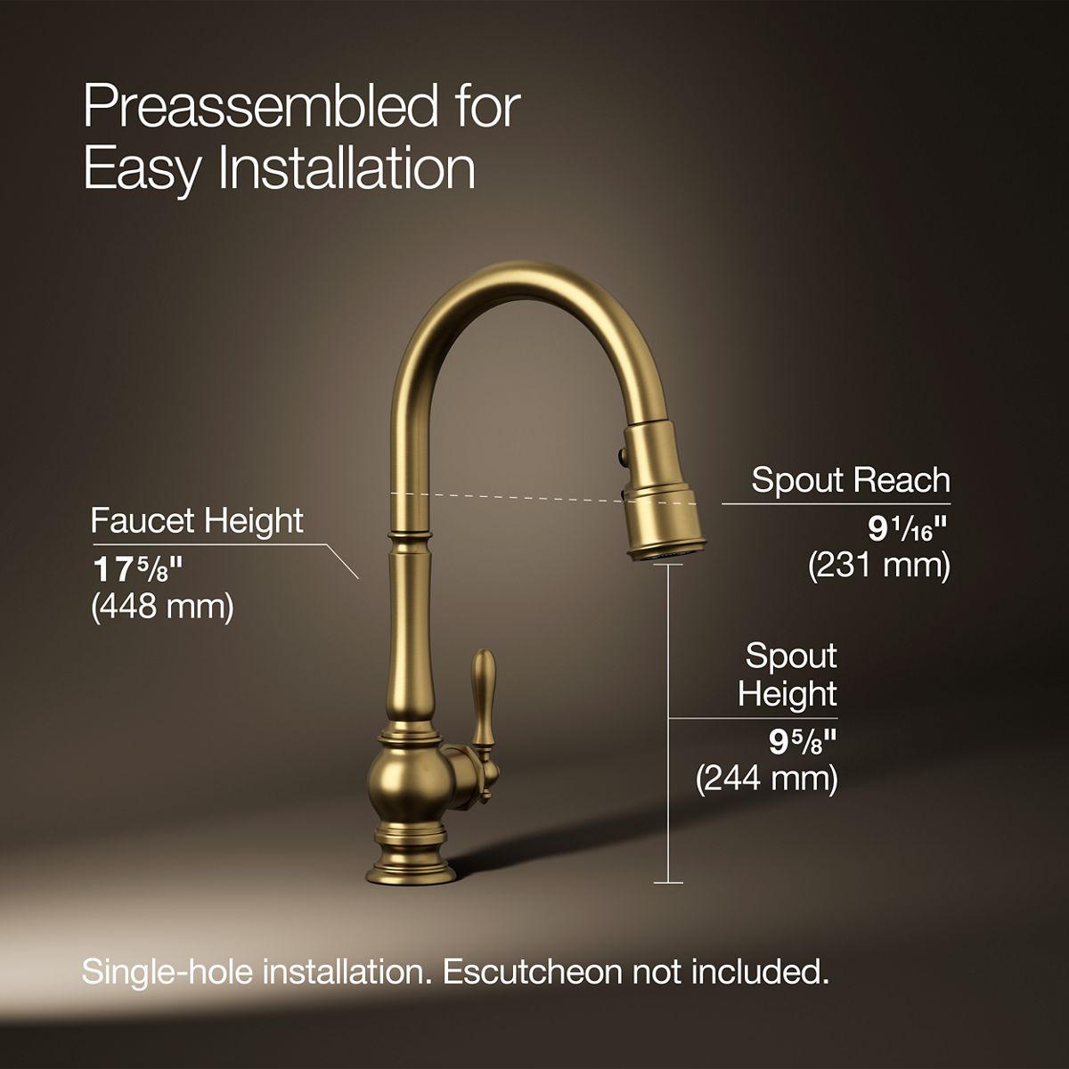 Artifacts® Pull-down kitchen sink faucet with three-function sprayhead — thumbnail 3