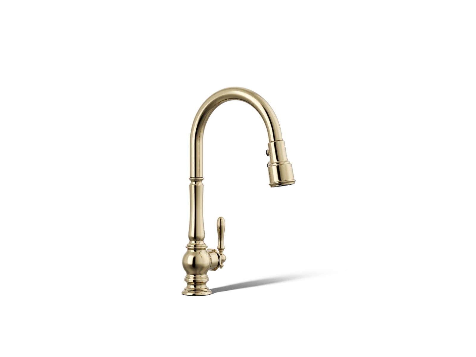 Artifacts® Pull-down kitchen sink faucet with three-function sprayhead
