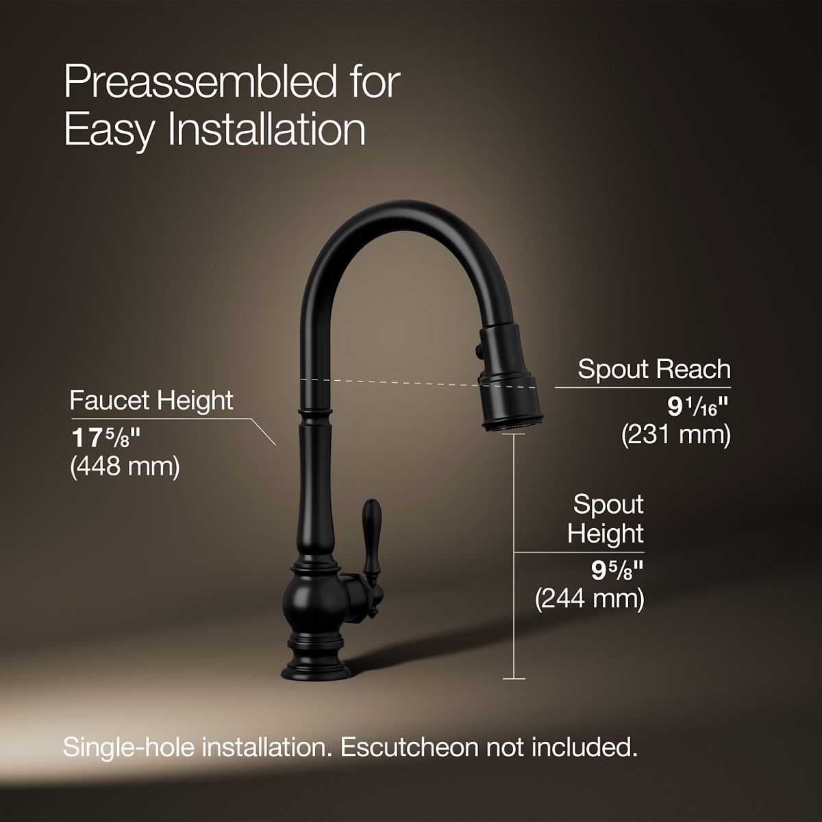 Artifacts® Pull-down kitchen sink faucet with three-function sprayhead — thumbnail 3