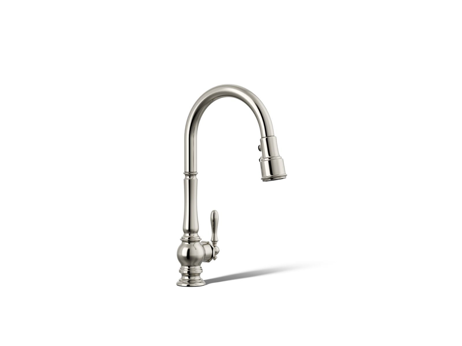 Artifacts® Pull-down kitchen sink faucet with three-function sprayhead