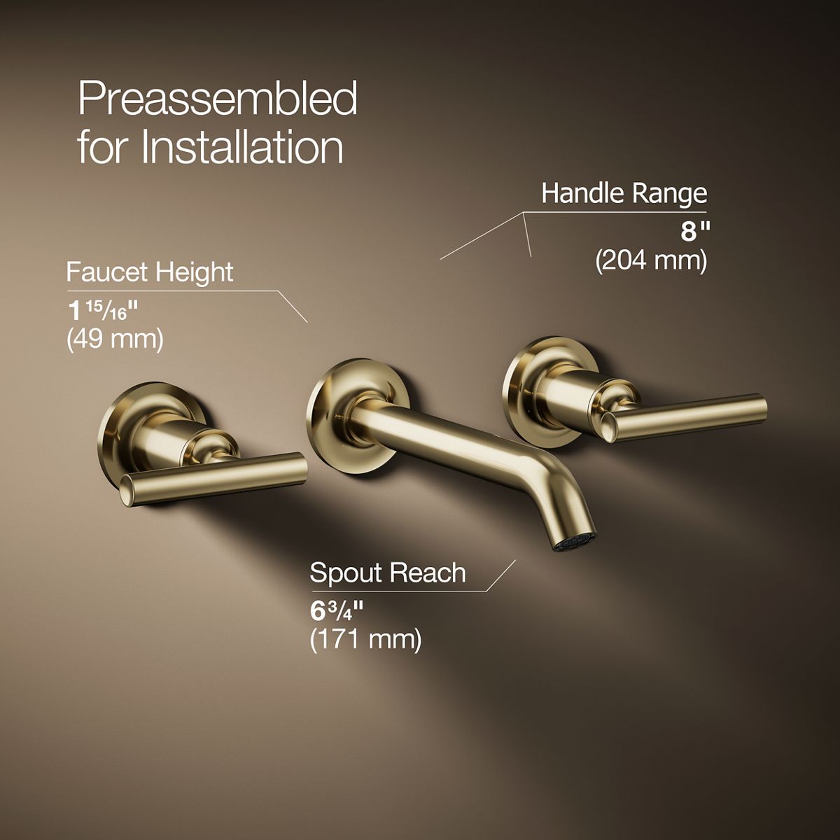 Purist® Wall-mount bathroom sink faucet trim with Lever handles, 1.2 gpm — thumbnail 3