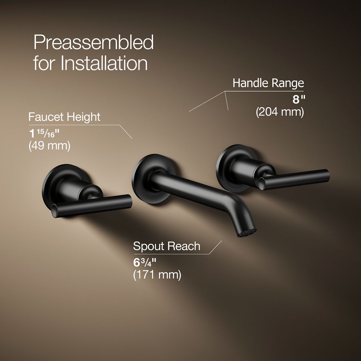 Purist® Wall-mount bathroom sink faucet trim with Lever handles, 1.2 gpm — thumbnail 3