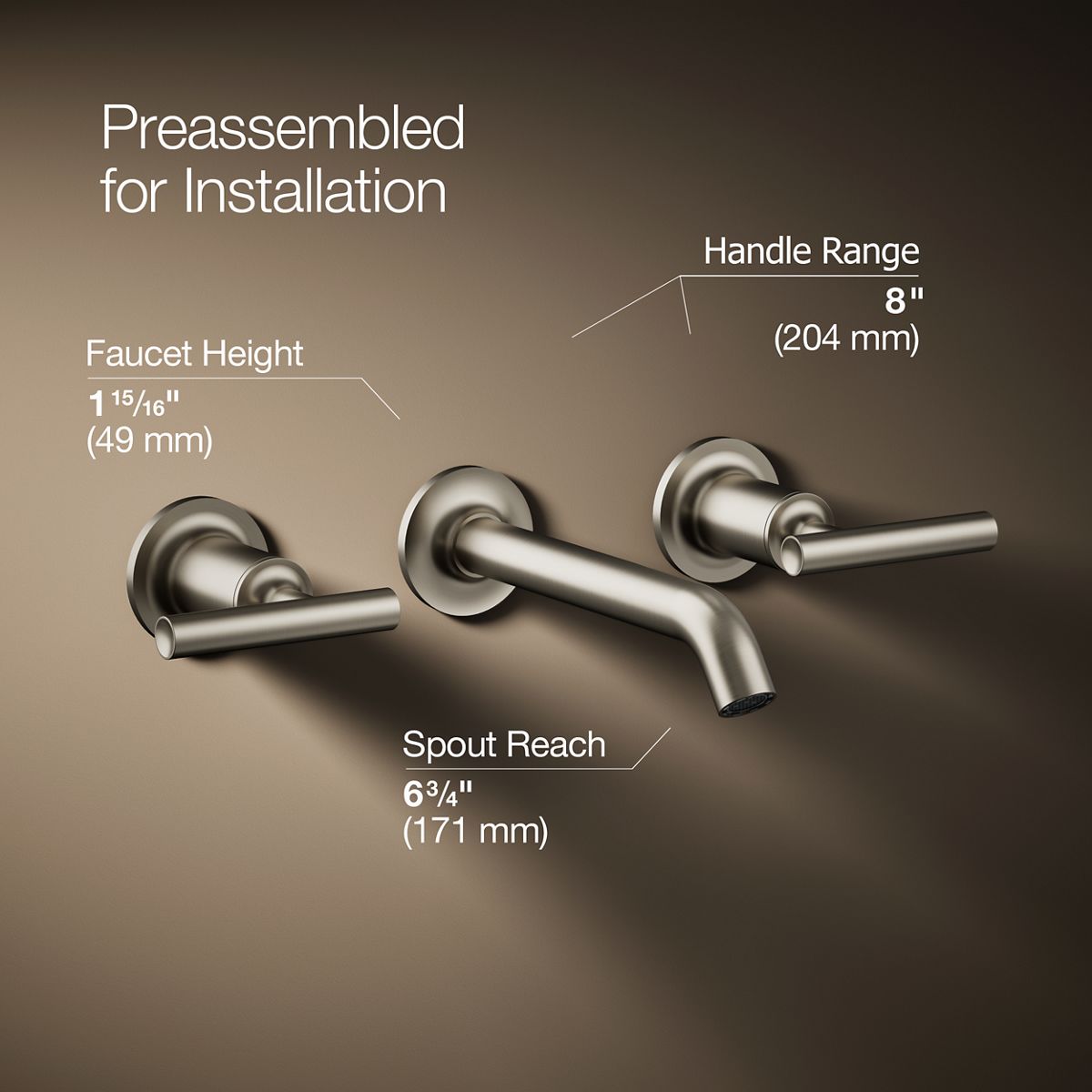 Purist® Wall-mount bathroom sink faucet trim with Lever handles, 1.2 gpm — thumbnail 3