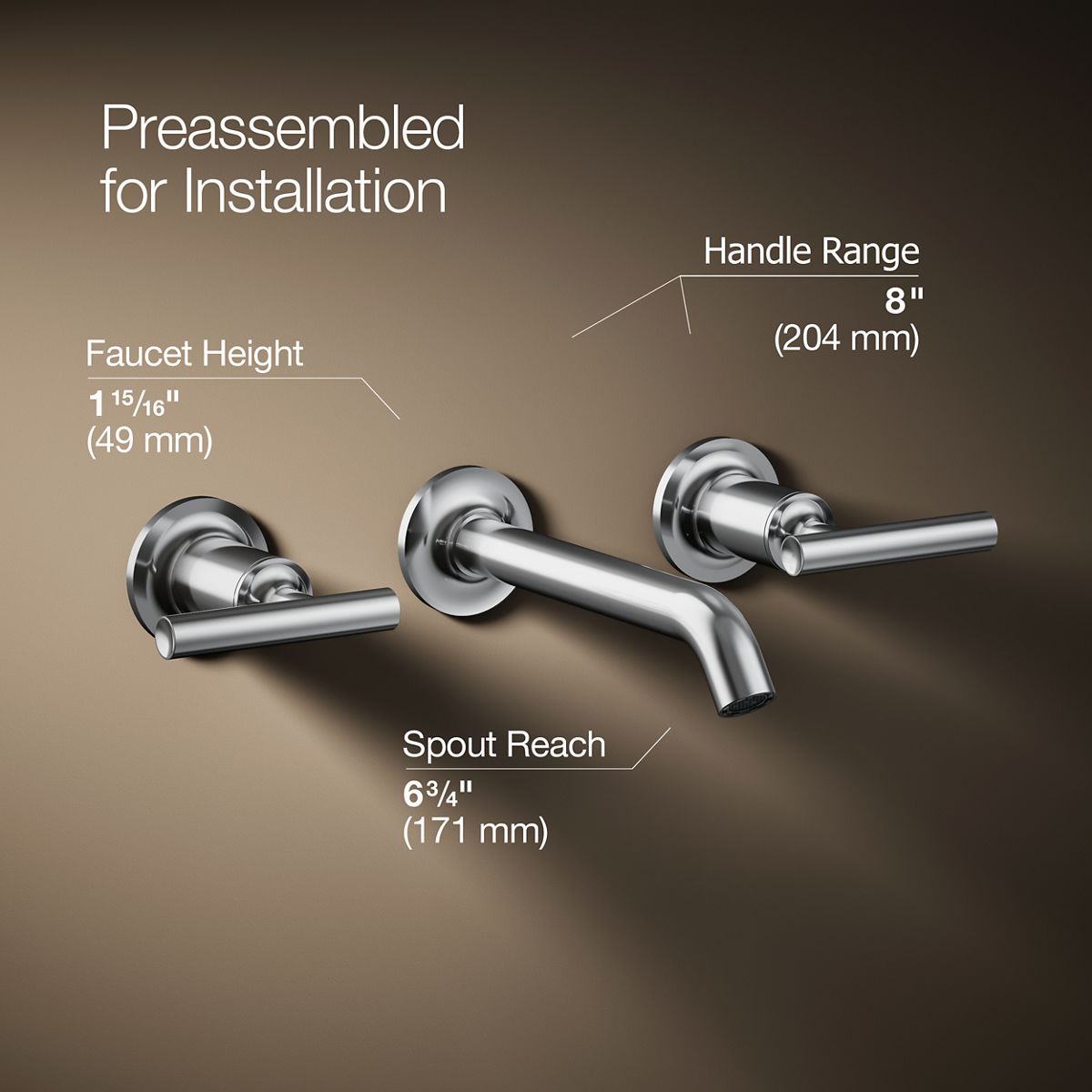 Purist® Wall-mount bathroom sink faucet trim with Lever handles, 1.2 gpm — thumbnail 3