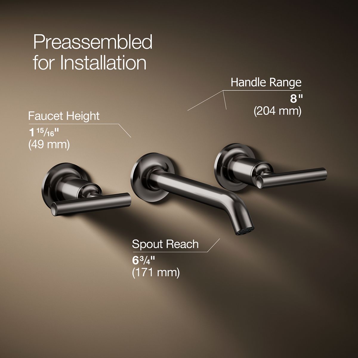 Purist® Wall-mount bathroom sink faucet trim with Lever handles, 1.2 gpm — thumbnail 3