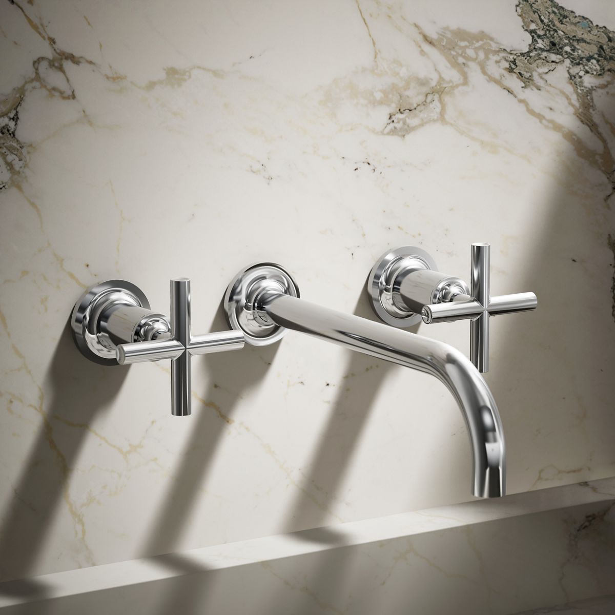 Purist® Wall-mount bathroom sink faucet trim with Cross handles, 1.2 gpm — thumbnail 2