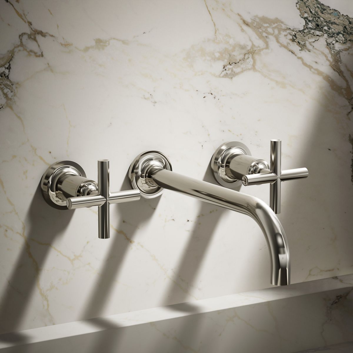 Purist® Wall-mount bathroom sink faucet trim with Cross handles, 1.2 gpm — thumbnail 2