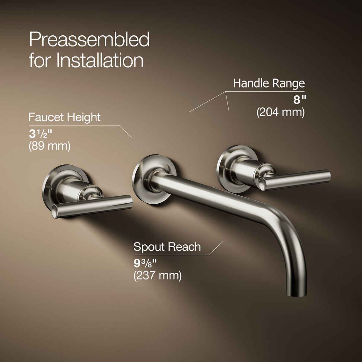 Purist® Wall-mount bathroom sink faucet trim with Lever handles, 1.2 gpm — thumbnail 3