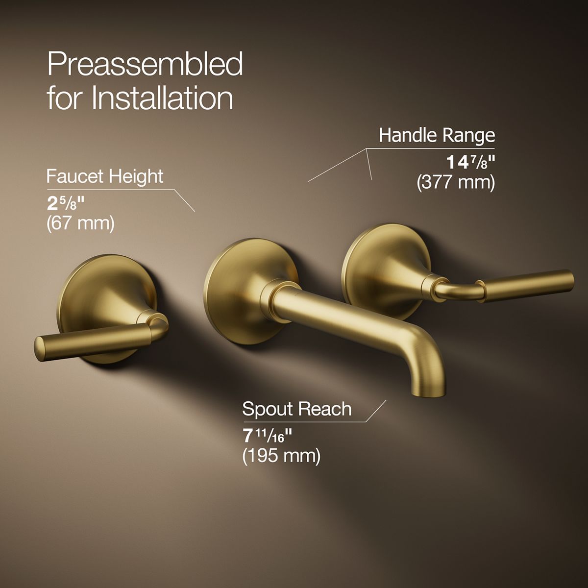 Tone™ Wall-mount bathroom sink faucet trim, 1.2 gpm — thumbnail 3