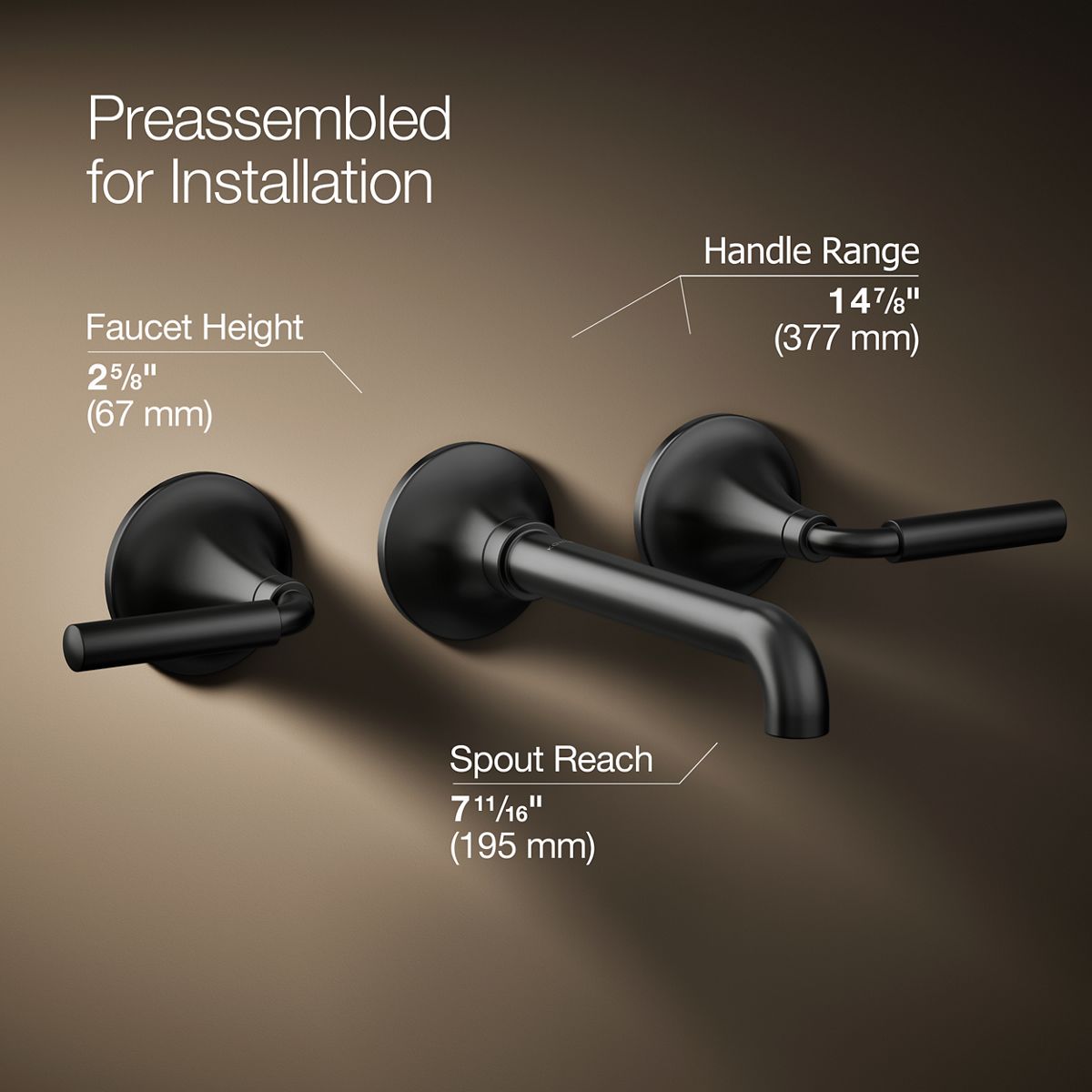 Tone™ Wall-mount bathroom sink faucet trim, 1.2 gpm — thumbnail 3