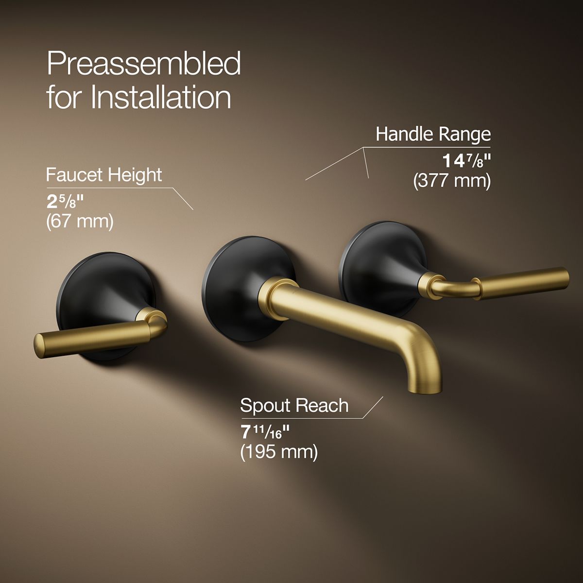 Tone™ Wall-mount bathroom sink faucet trim, 1.2 gpm — thumbnail 3