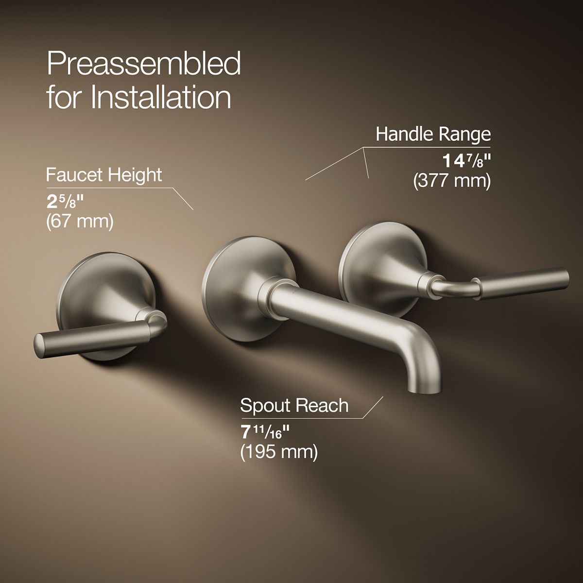 Tone™ Wall-mount bathroom sink faucet trim, 1.2 gpm — thumbnail 3