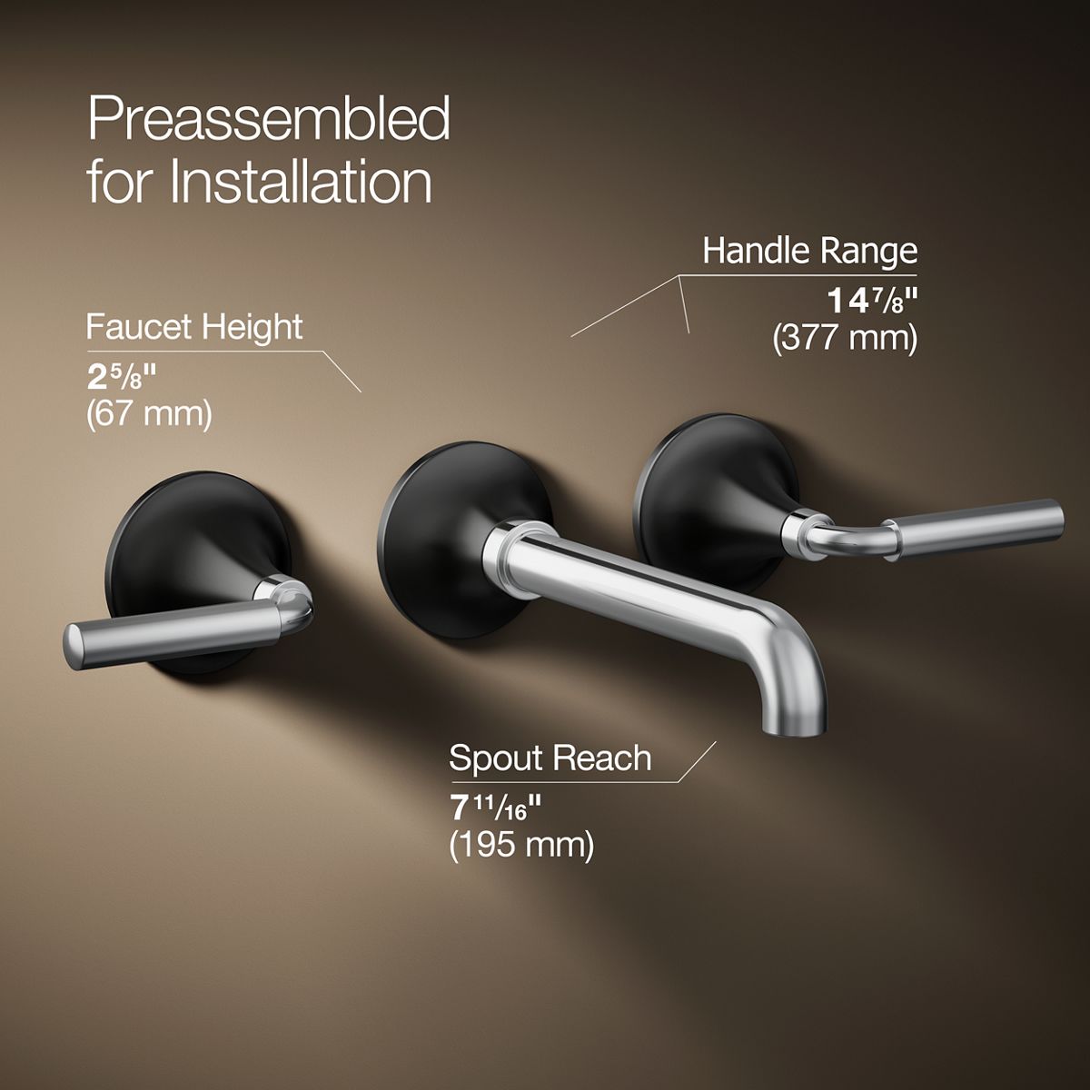Tone™ Wall-mount bathroom sink faucet trim, 1.2 gpm — thumbnail 3