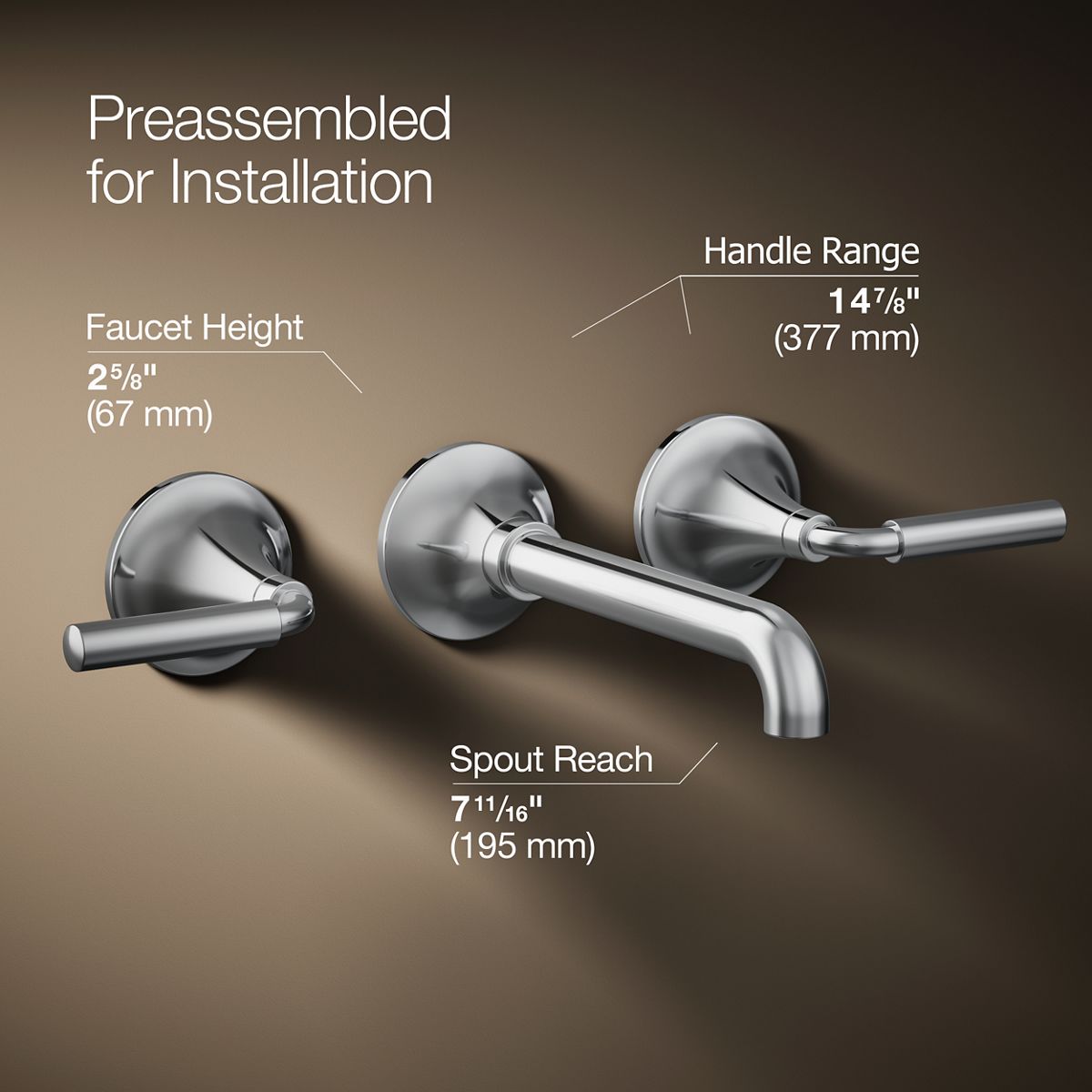 Tone™ Wall-mount bathroom sink faucet trim, 1.2 gpm — thumbnail 3