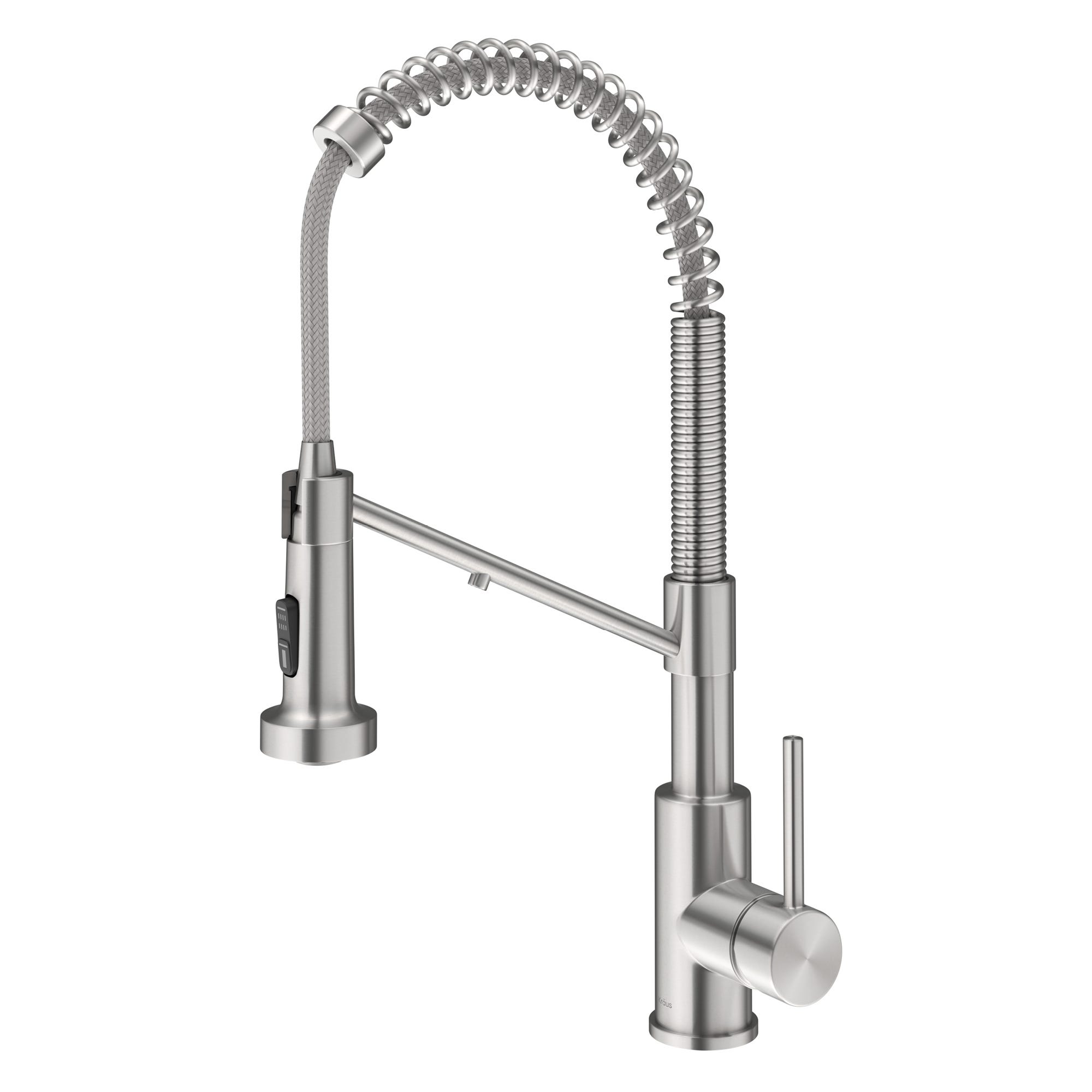 2-in-1 Commercial Style Pull Down Single Handle Water Filter Kitchen Faucet in Spot-Free Stainless Steel — image 1