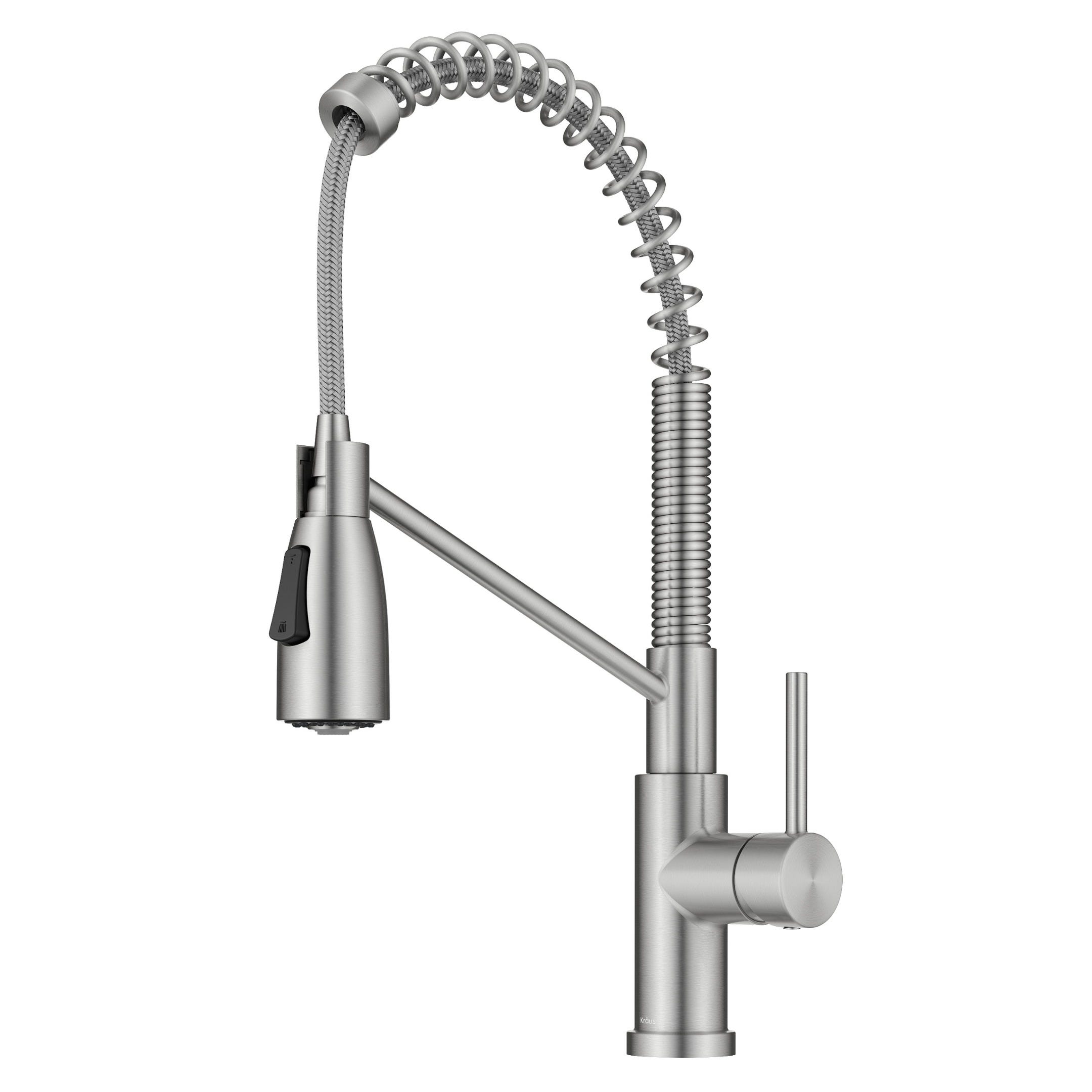 Commercial Style 2-Function Single Handle Pull Down Kitchen Faucet in Spot-Free Stainless Steel