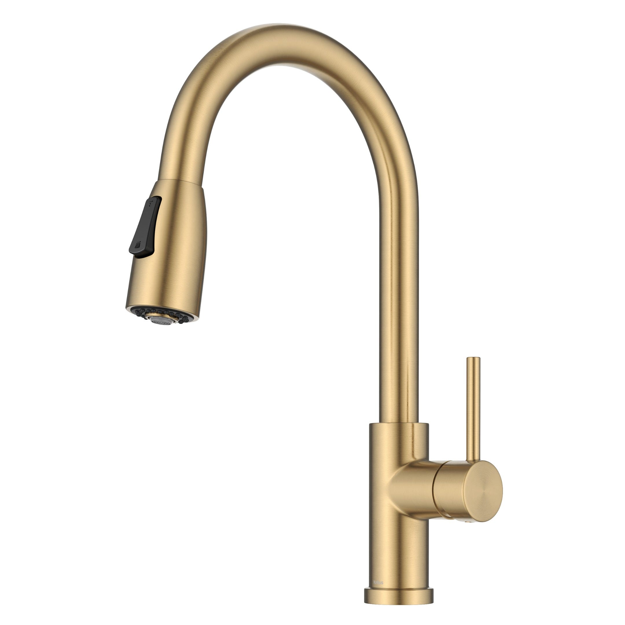 2-Function Single Handle Pull Down Kitchen Faucet in Spot-Free Brushed Brass — image 1