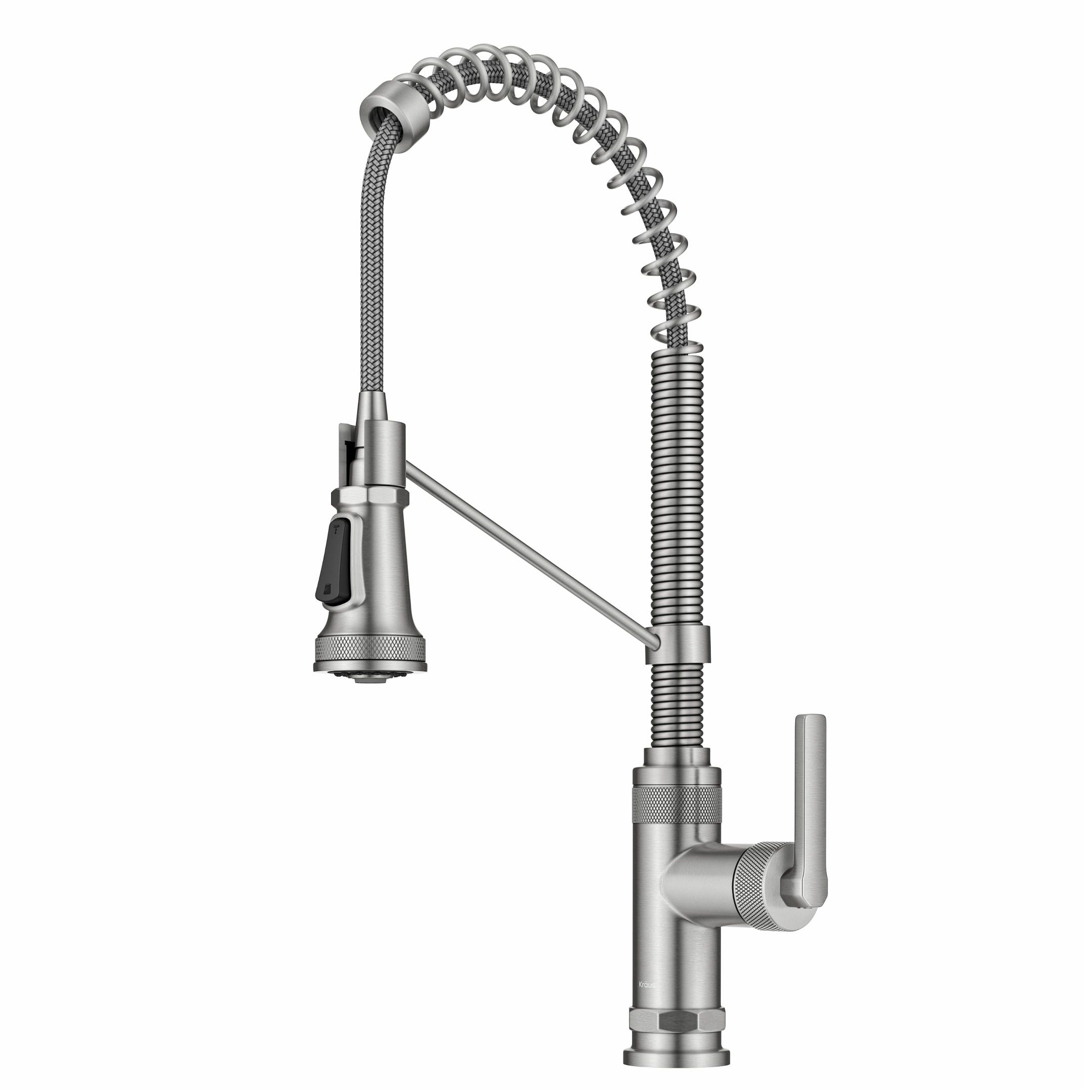 Commercial Style 2-Function Single Handle Pull Down Kitchen Faucet in Spot-Free Stainless Steel
