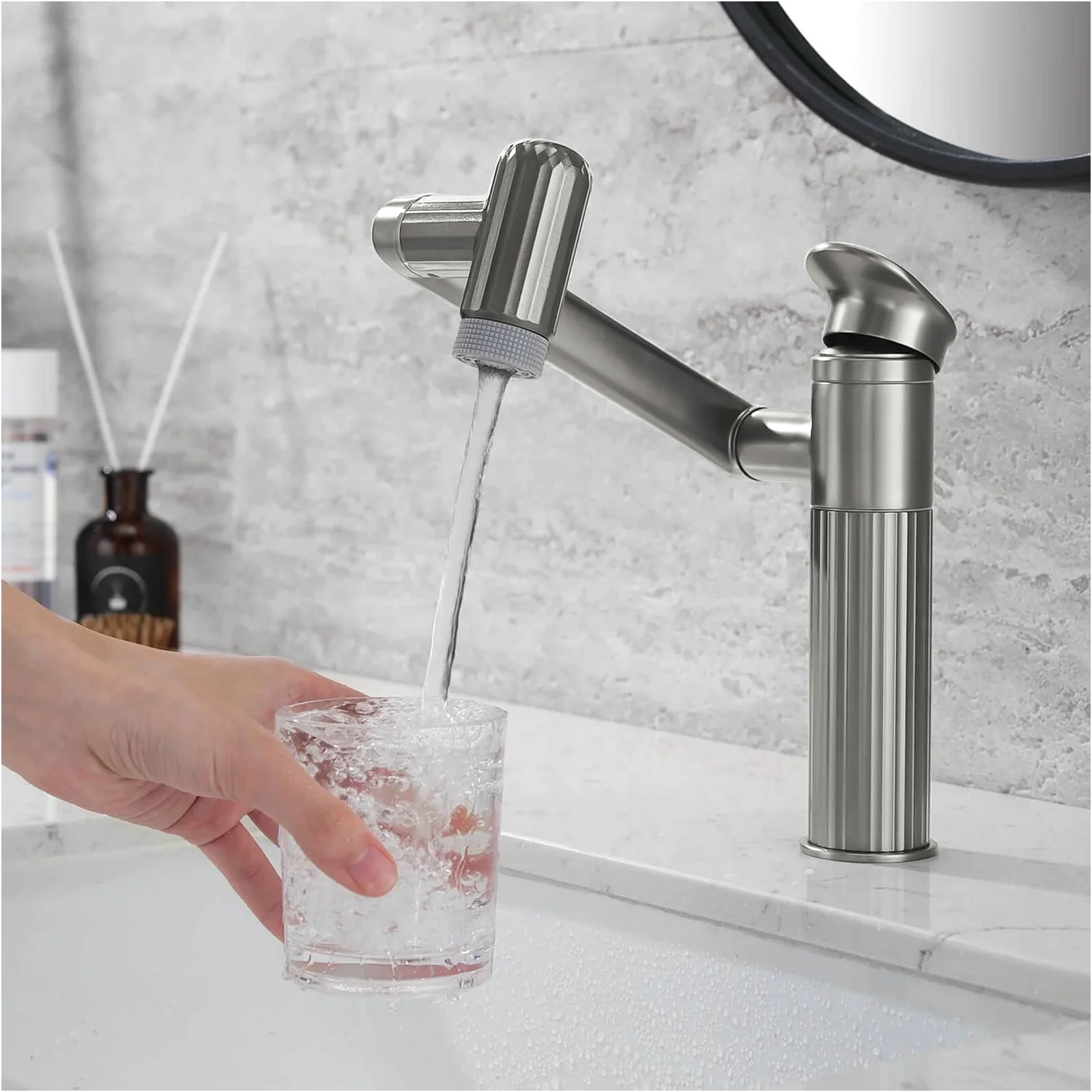 Recertified-Lefton 360° Rotatable Single-Hole Bathroom Faucet-BF2208-US — thumbnail 3