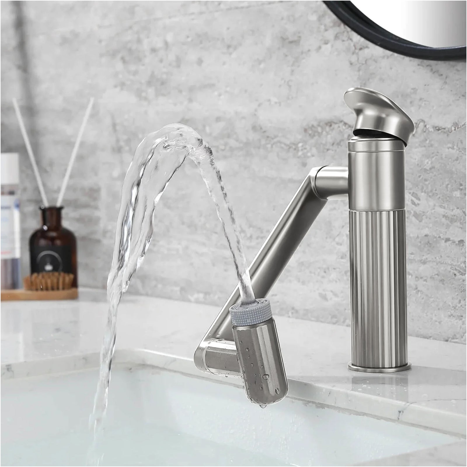 Recertified-Lefton 360° Rotatable Single-Hole Bathroom Faucet-BF2208-US — thumbnail 2