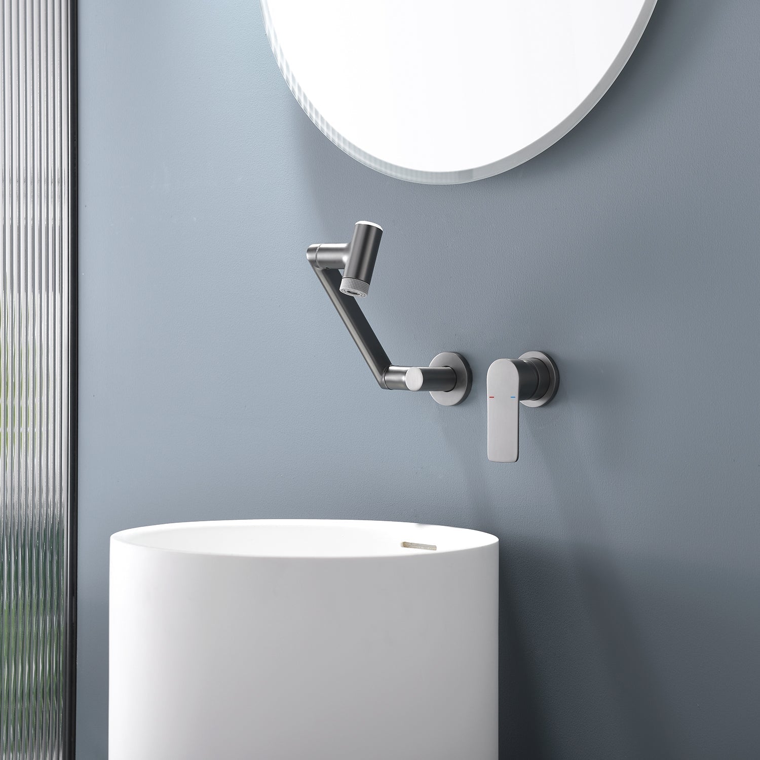 Lefton Single-Handle Wall Mount Bathroom Faucet with Temperature Display-BFWM2401 — thumbnail 3