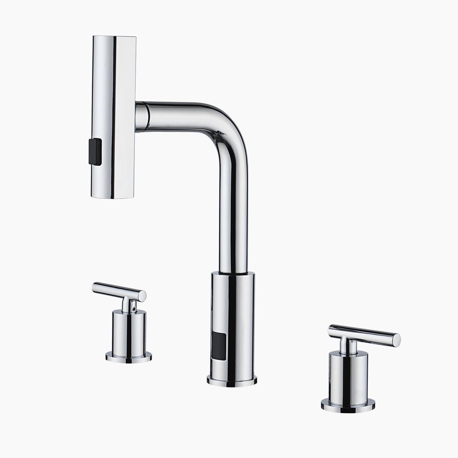 Lefton Two-Handle Widespread Waterfall & Pull-Out Bathroom Faucet with Temperature Display-BFWS2401