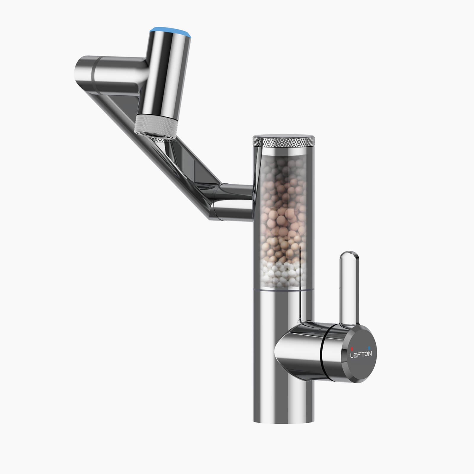 Lefton Single-Handle 1080° Rotating Bathroom Built-in Filter Faucet With Temperature Display-BPF01