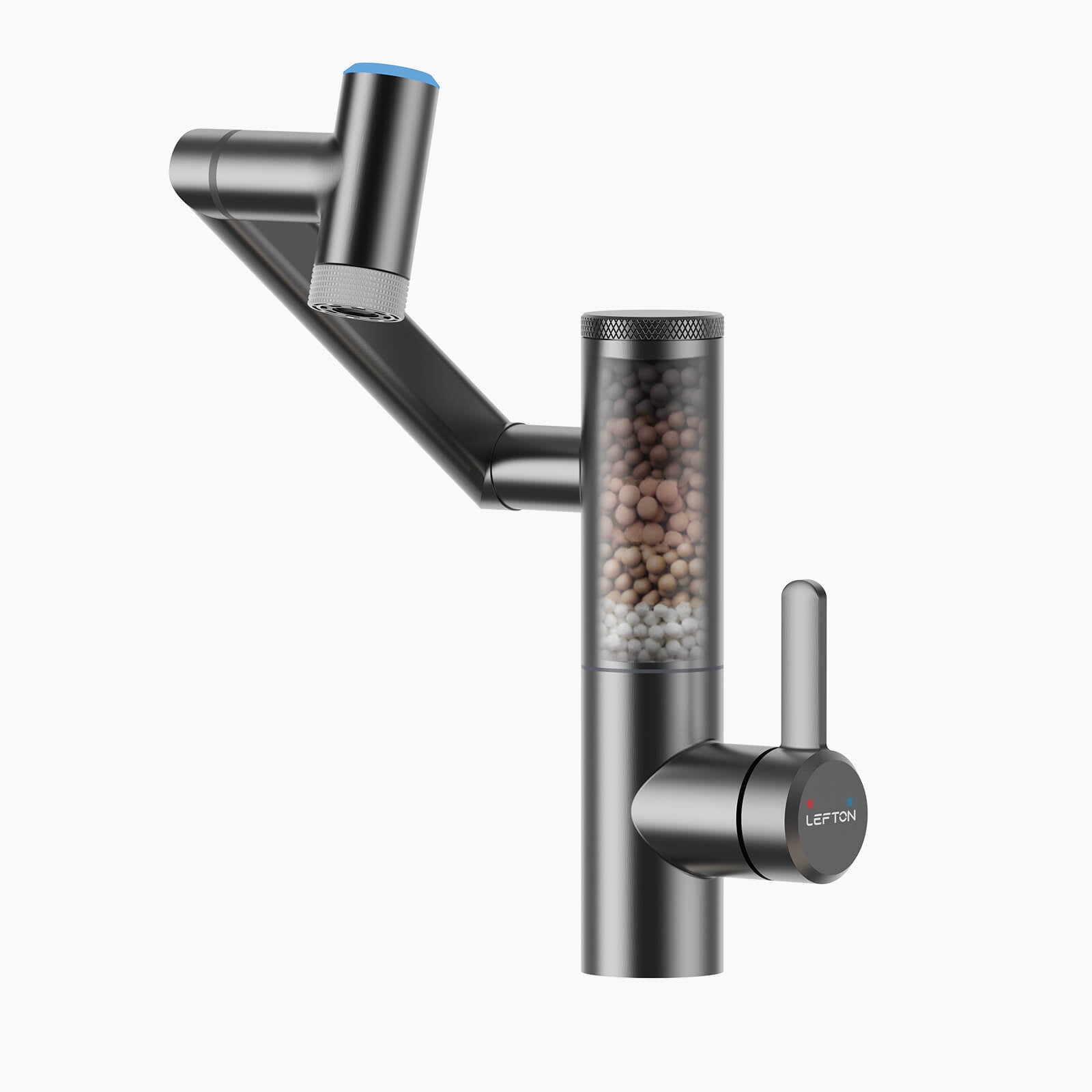 Lefton Single-Handle 1080° Rotating Bathroom Built-in Filter Faucet With Temperature Display-BPF01 — image 1