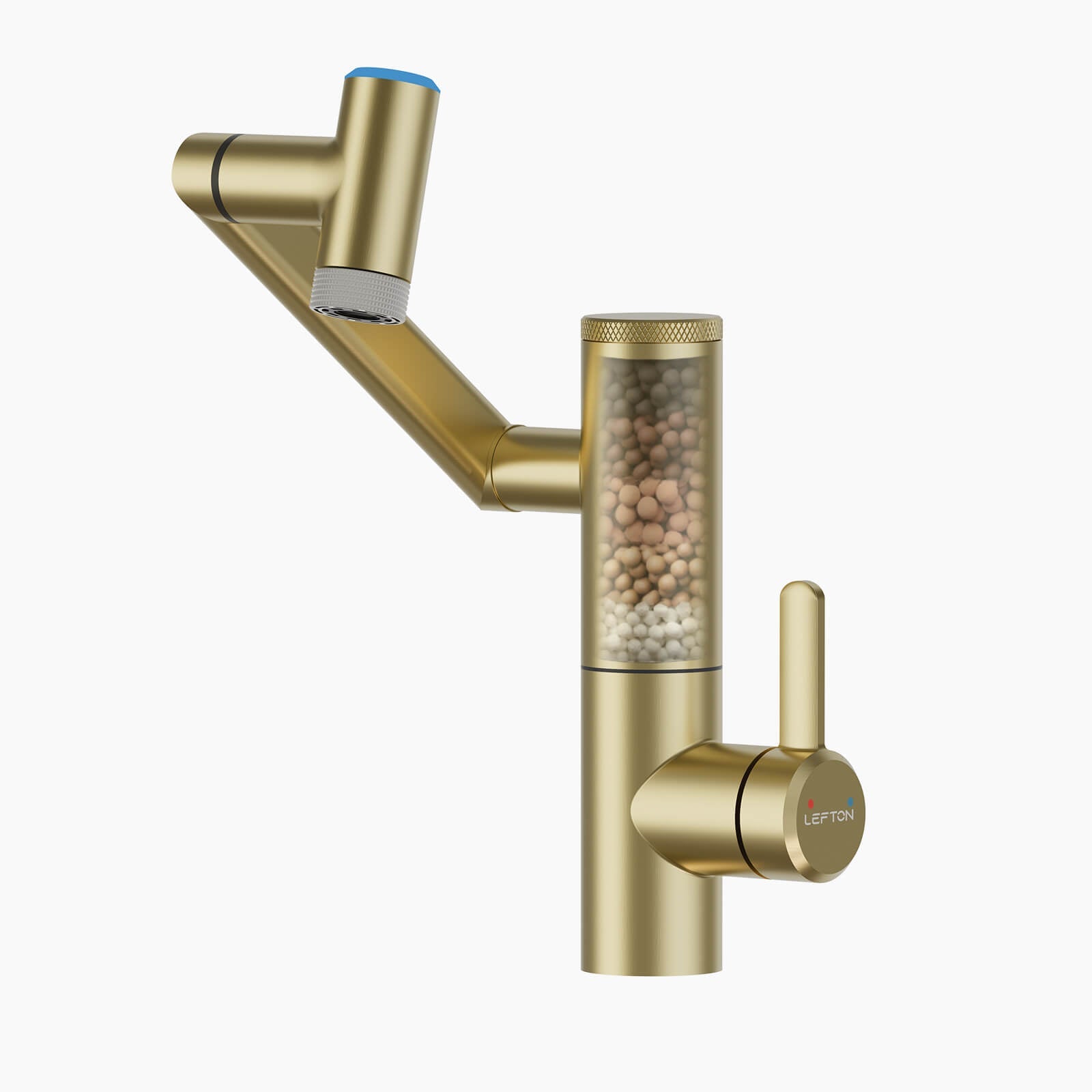 Lefton Single-Handle 1080° Rotating Bathroom Built-in Filter Faucet With Temperature Display-BPF01