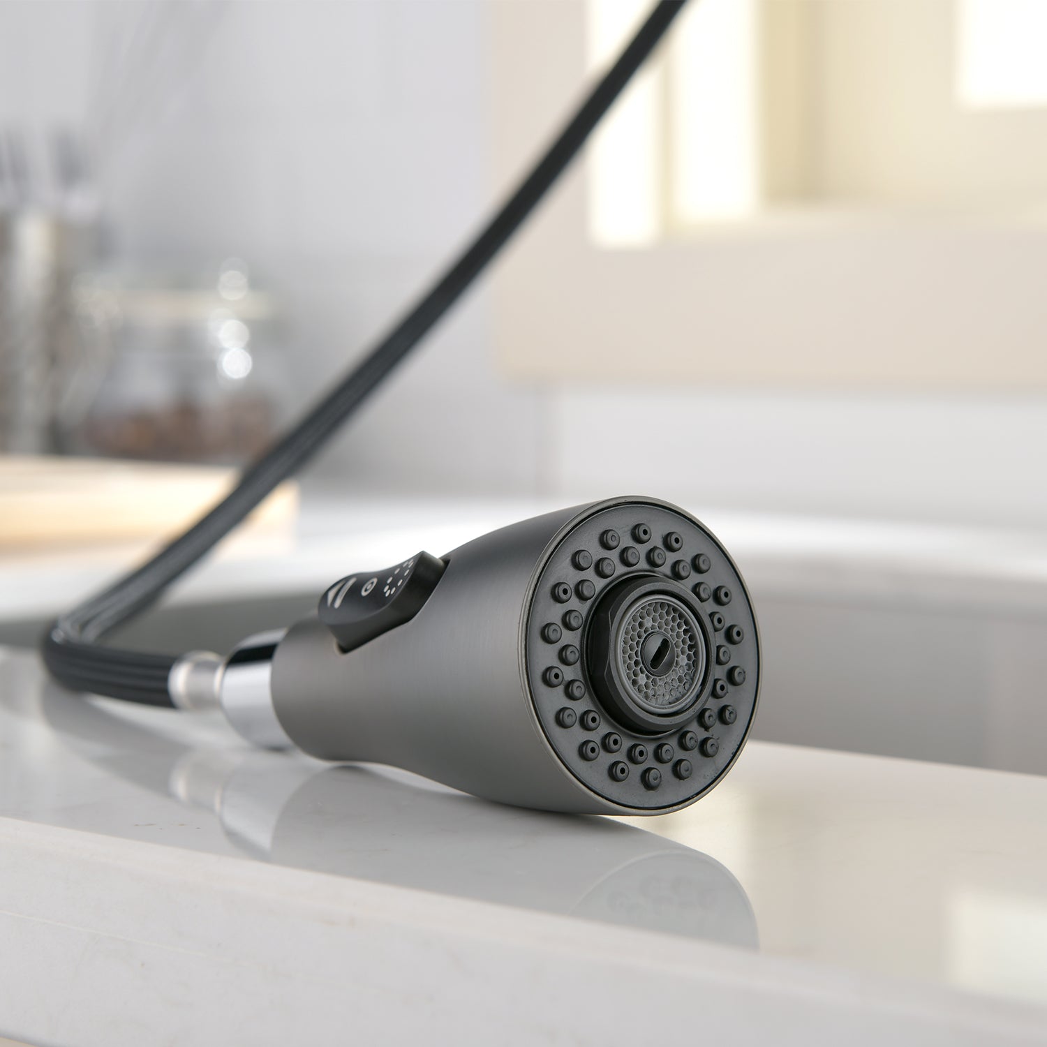 Lefton Copper Kitchen Pull-Down Faucet with 3 Water Outlet Modes-KF2201 — thumbnail 3