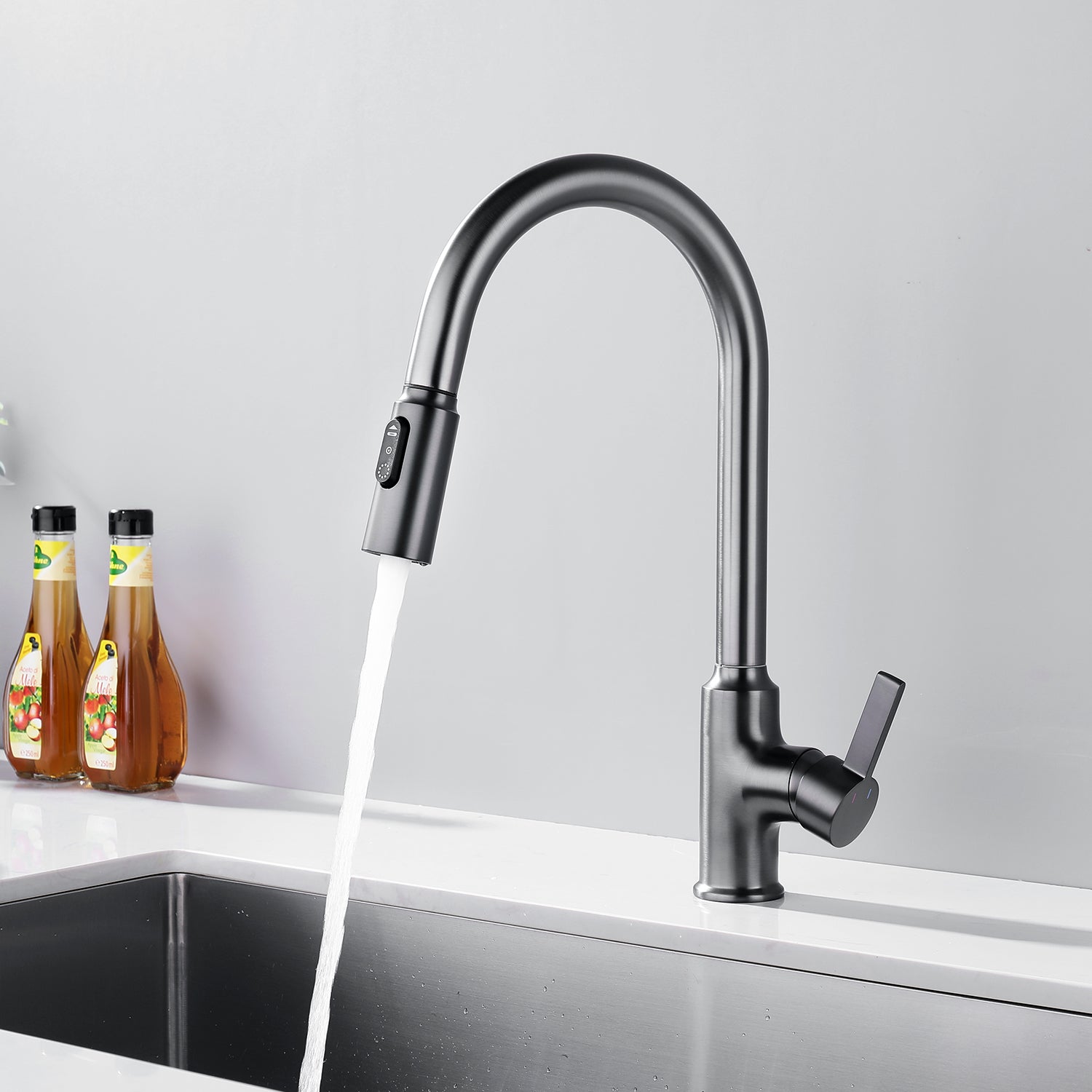 Lefton Copper Kitchen Pull-Down Faucet with 3 Water Outlet Modes-KF2204 — thumbnail 2