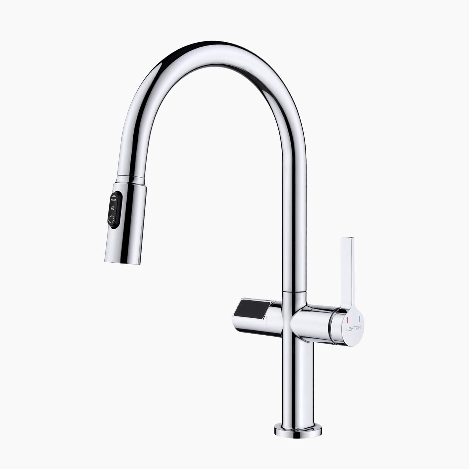 Recertified-Lefton Touchless Sensor & Pull-Down Kitchen Faucet with Temperature Display-KF2206-US