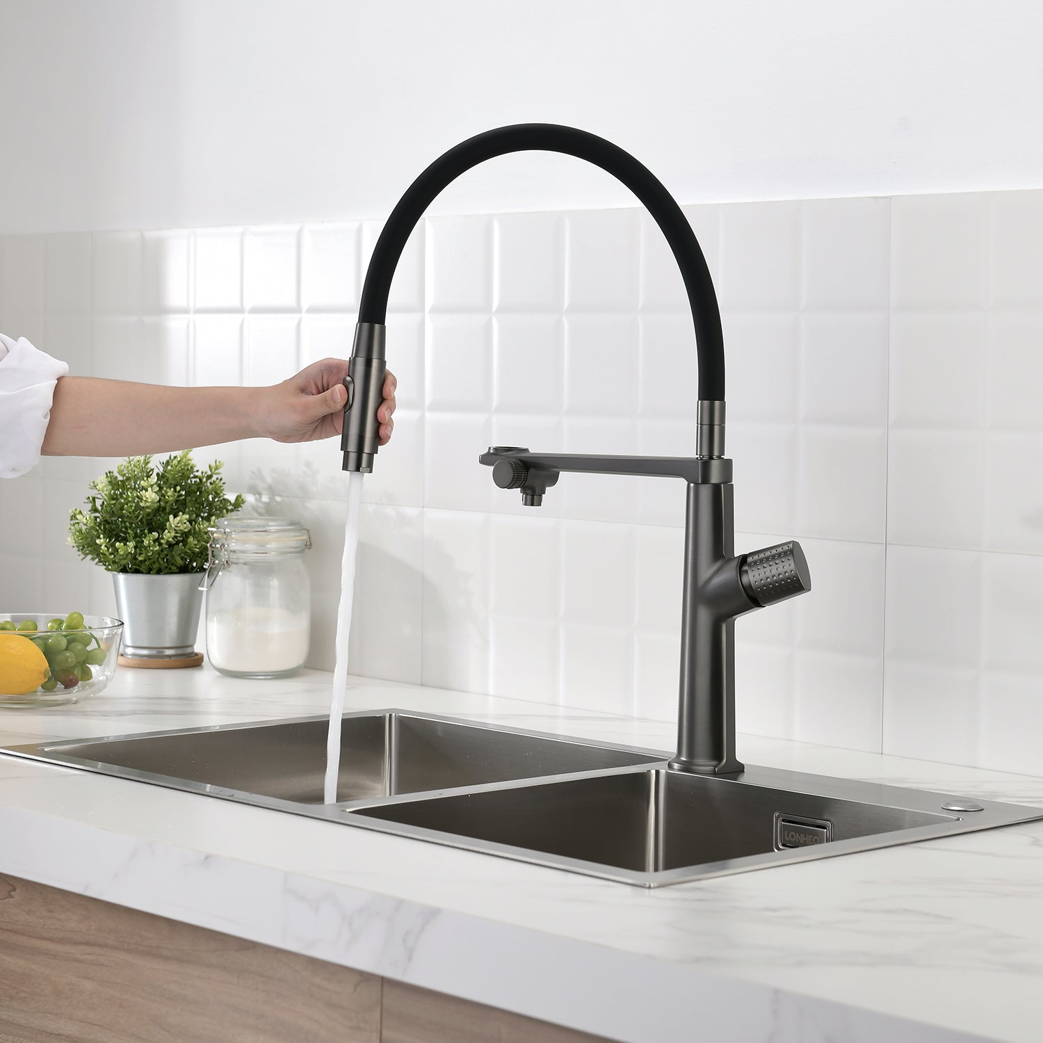 Recertified-Lefton Copper Kitchen Single-Hole Rotatable Faucet with Water Filter-KF2208 — thumbnail 2