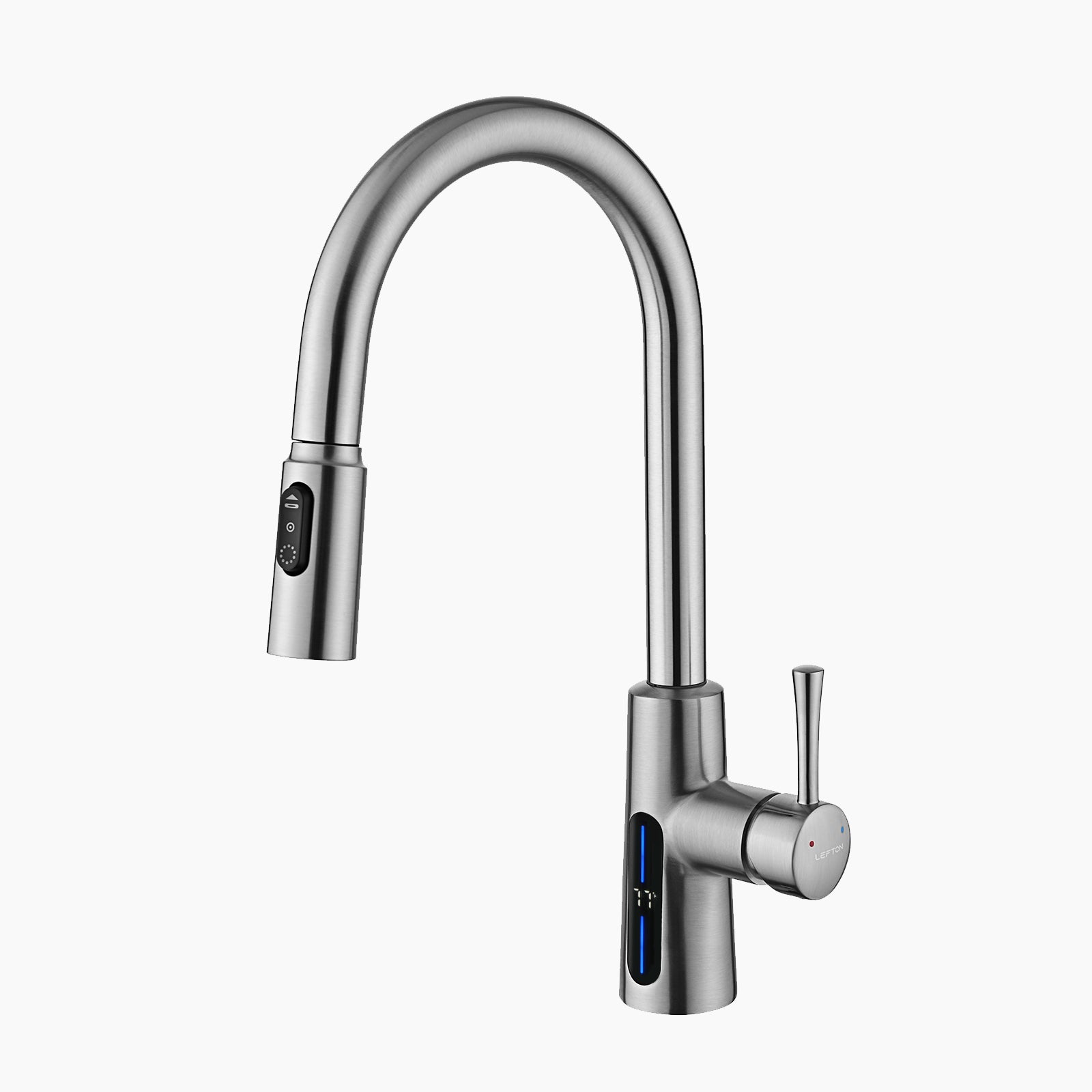 Lefton Modern Pull-Down Kitchen Faucet with Temperature Display-KF2501