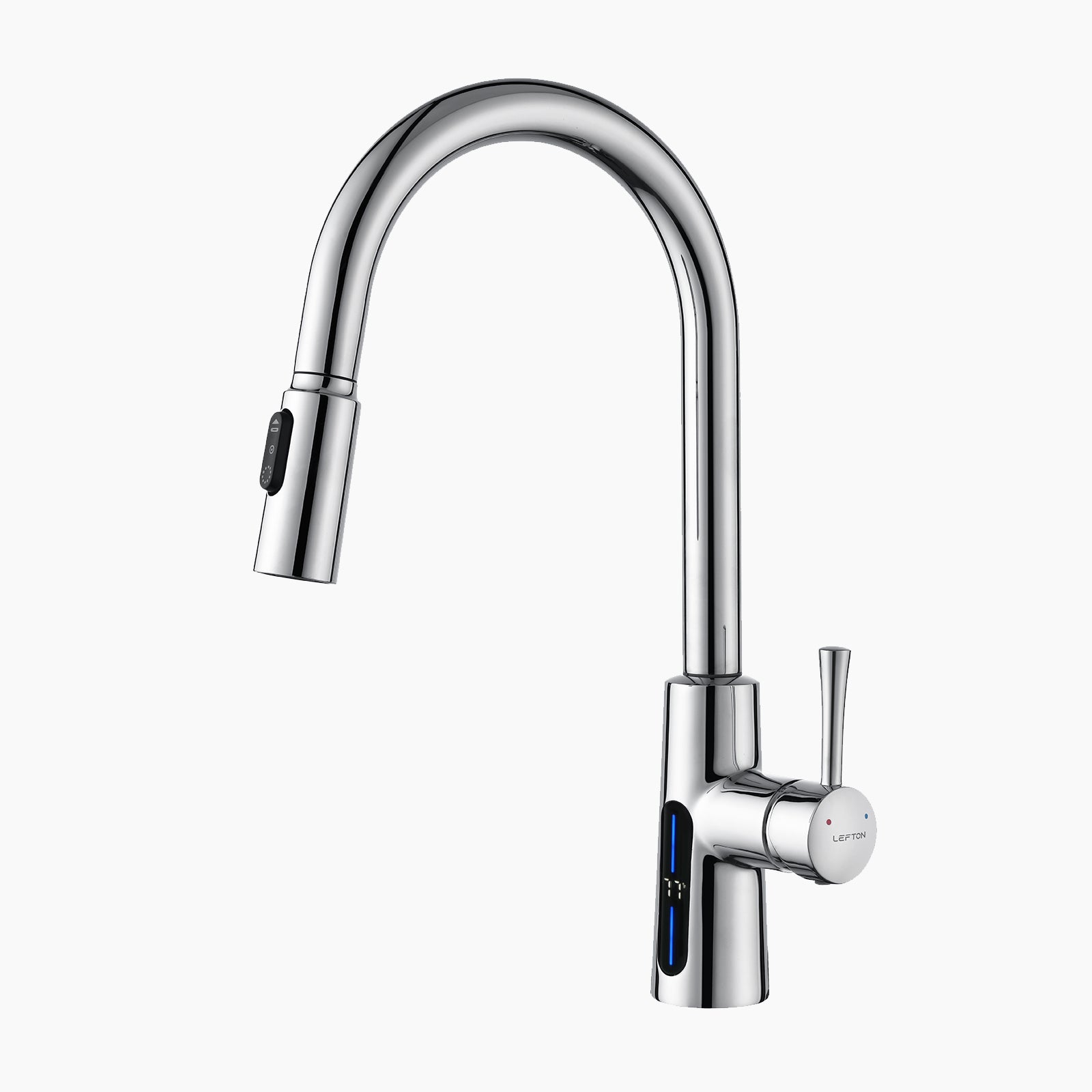 Lefton Modern Pull-Down Kitchen Faucet with Temperature Display-KF2501