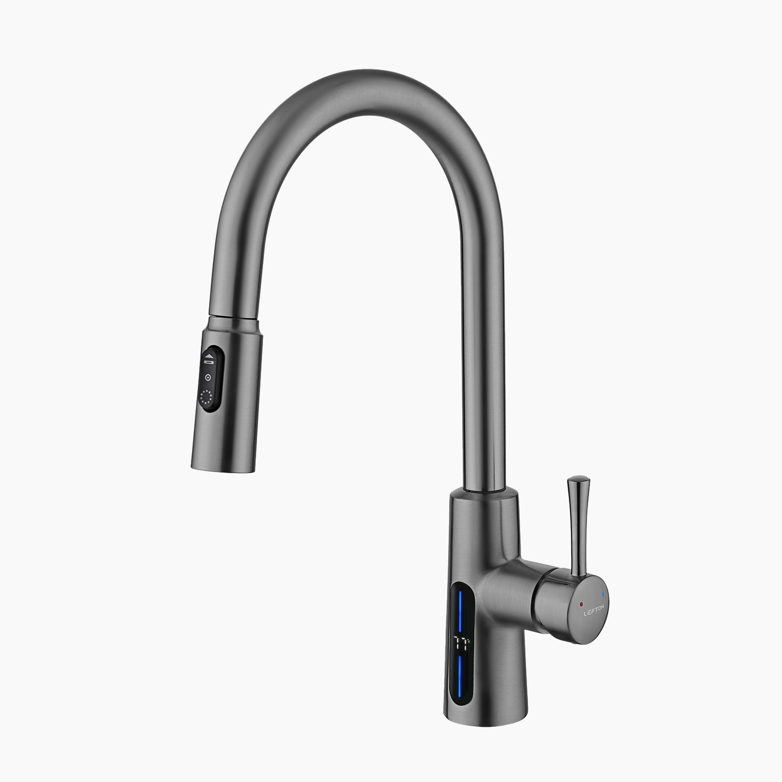 Lefton Modern Pull-Down Kitchen Faucet with Temperature Display-KF2501 — image 1
