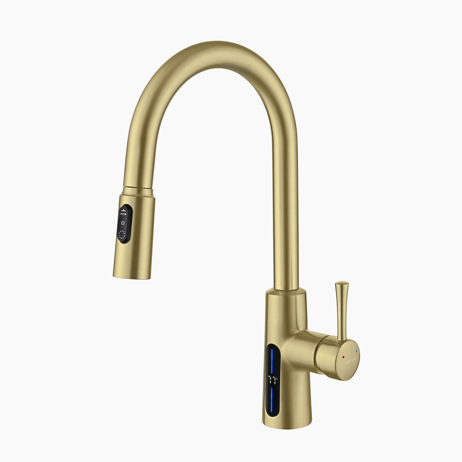 Lefton Modern Pull-Down Kitchen Faucet with Temperature Display-KF2501