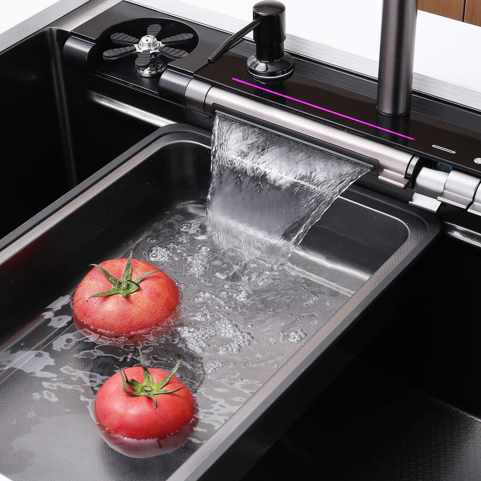 Lefton 33"x22" Stainless Steel Workstation Kitchen Sink with Pull-out Faucet & Digital Display-KS2207L-PRO — thumbnail 2