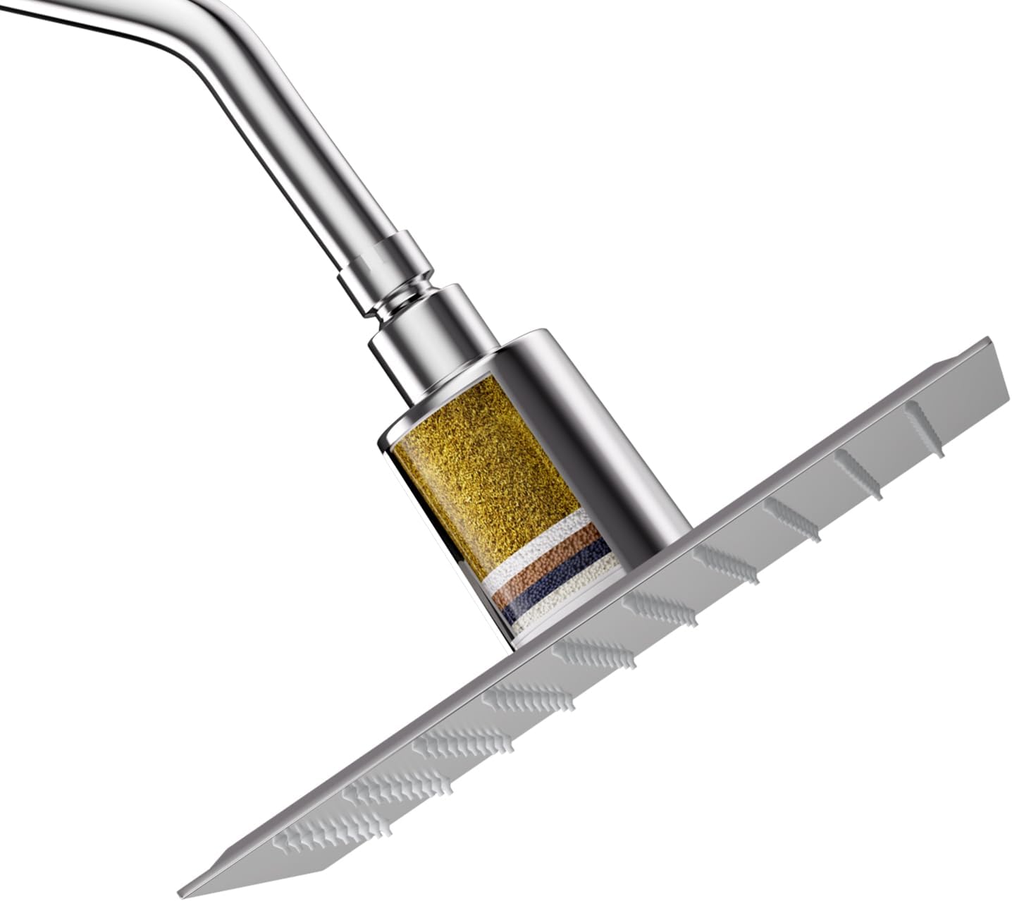 Lordear Stainless Steel Square Wall Mounted Waterfall High Pressure Filtered Shower Head