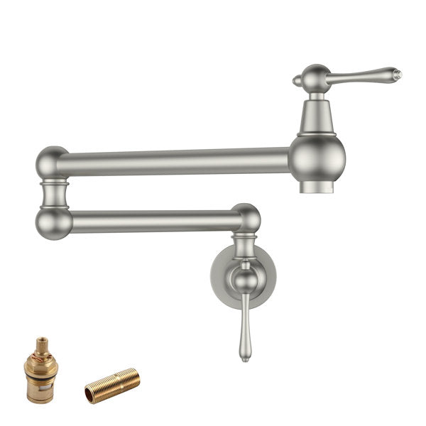 Lordear Wall Mount Folding Lever Brass Kitchen Faucet