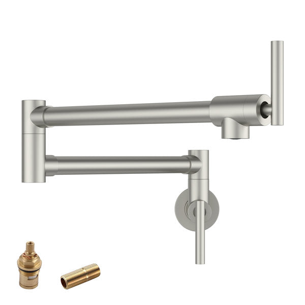 Lordear Wall Mount Folding Double Joint Swing Arms Stainless Steel Kitchen Faucet