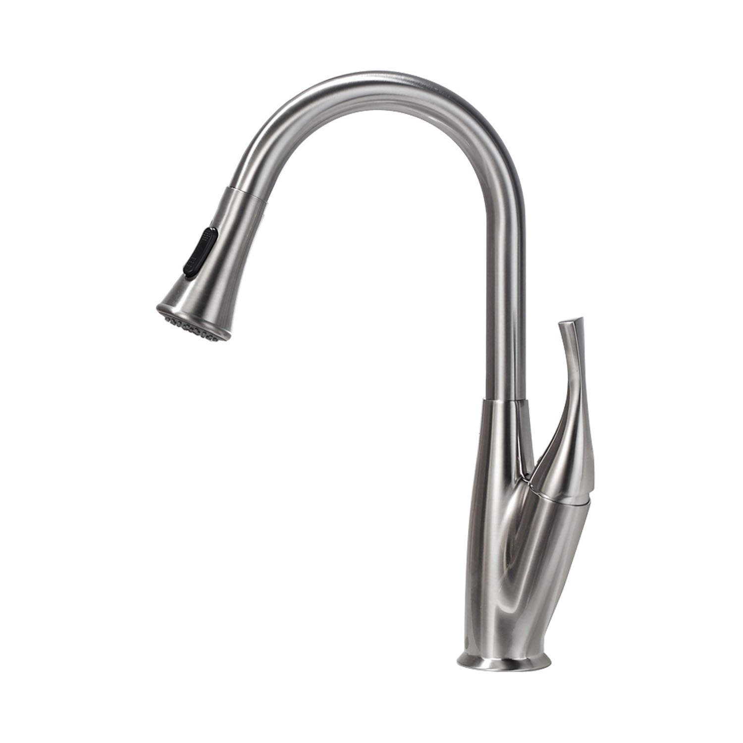 Lordear Flower Vase Shape Pull-Down Stainless Steel Kitchen Faucet