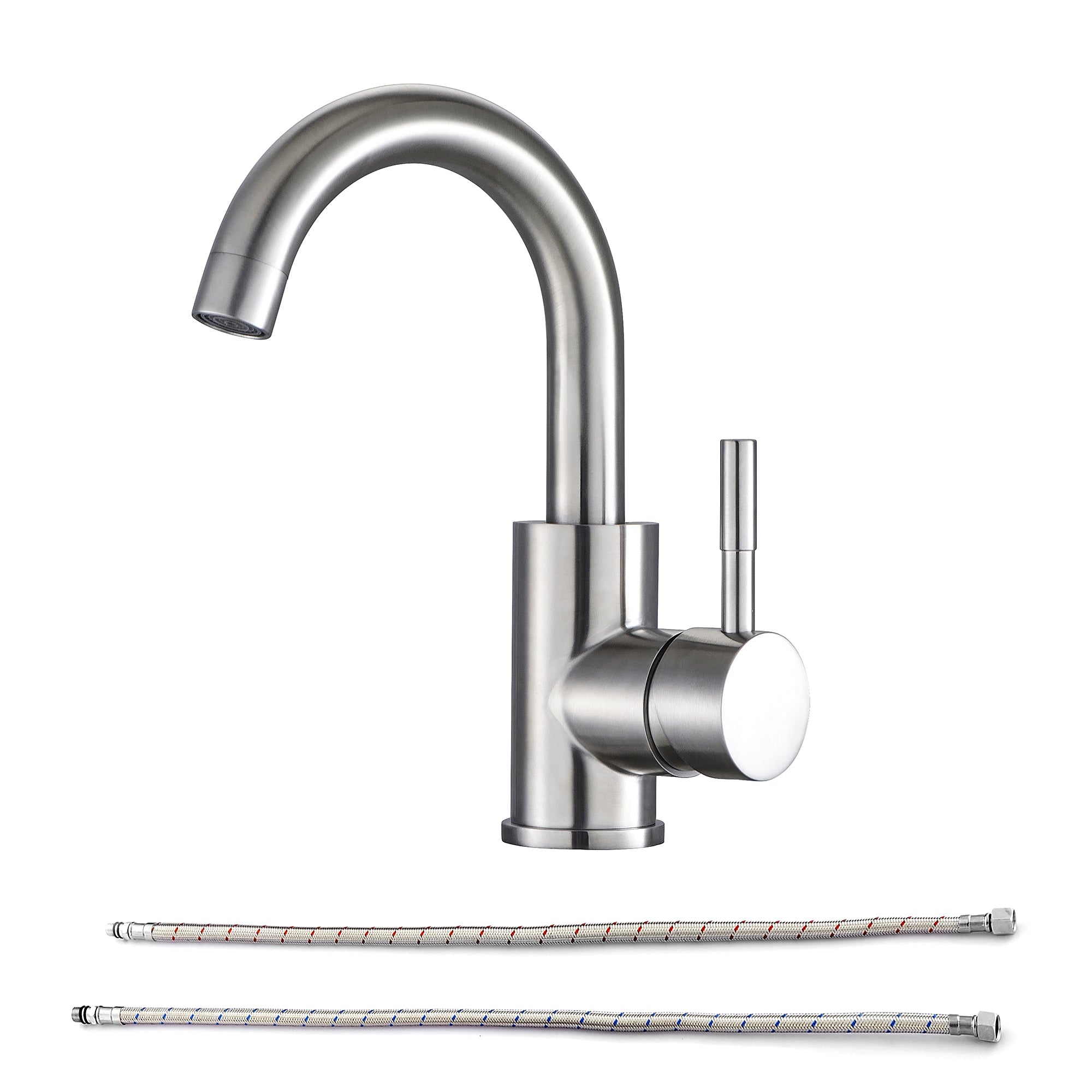 Lordear Single-Handle Brass Bathroom Faucets with Water Hoses