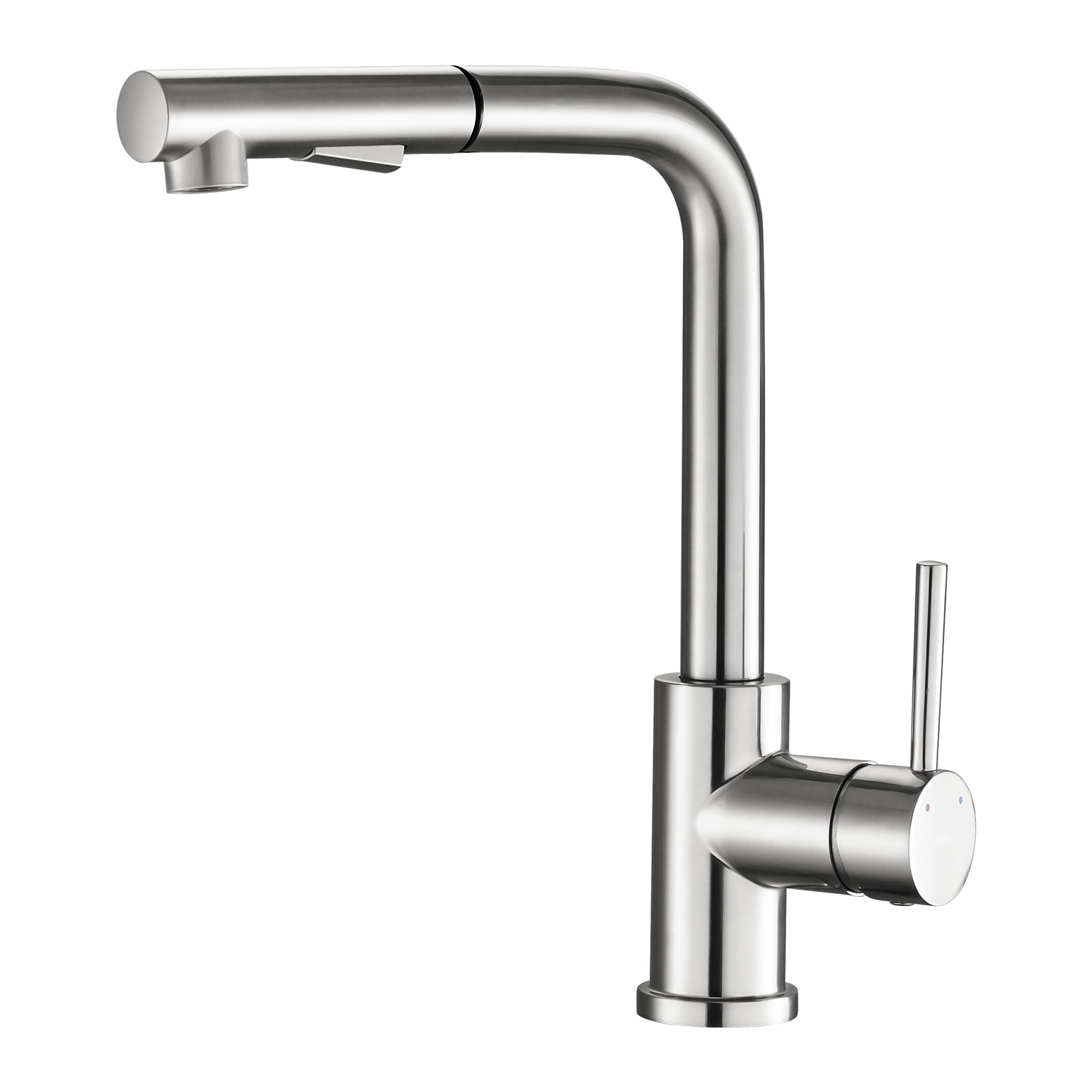 Lordear Pull Down Brushed Nickel Single Handle Brass Kitchen Faucet