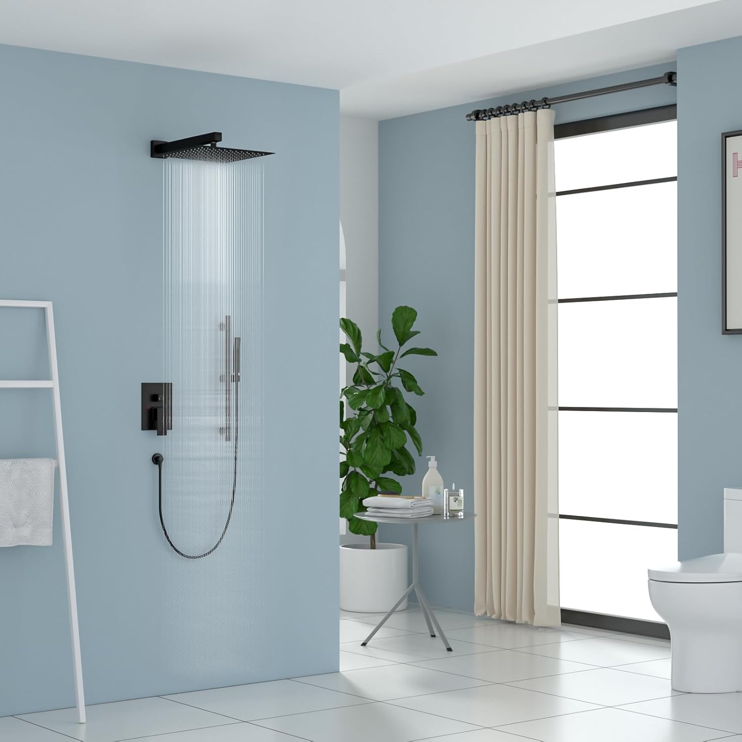 Lordear Stainless Steel Wall Mounted Shower System Faucet Set-High Pressure — thumbnail 2