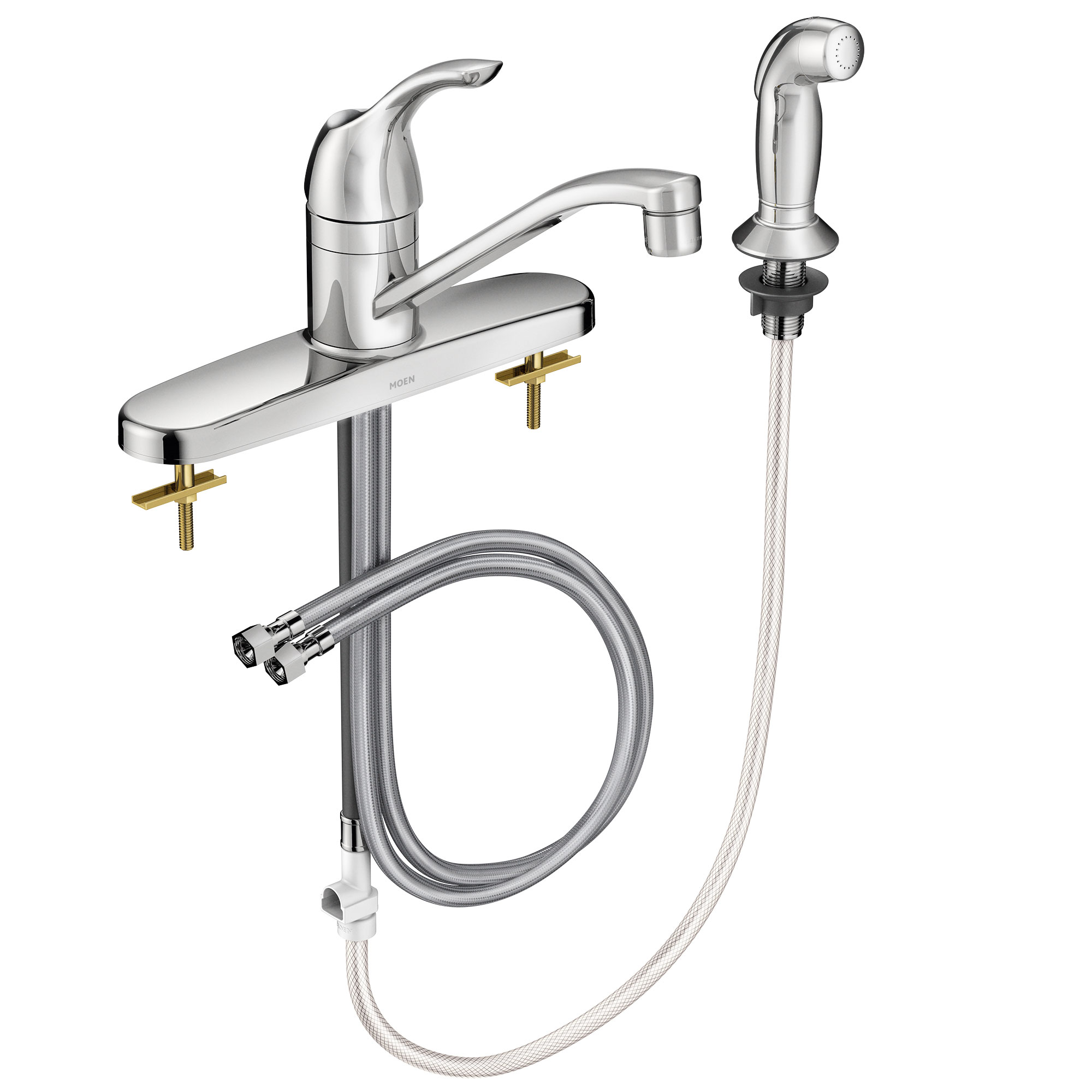 Manor Chrome one-handle low arc kitchen faucet — image 1