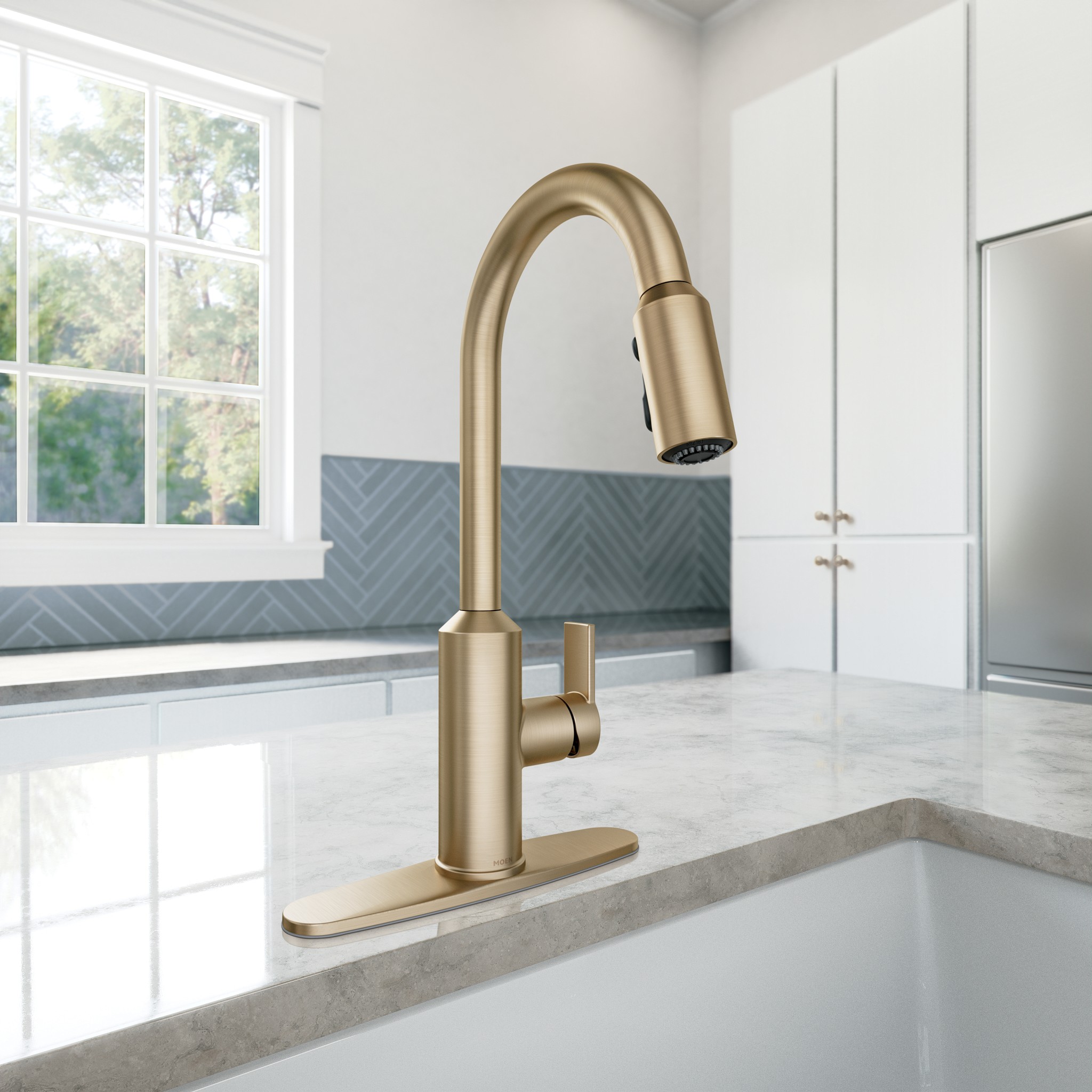 Meena One-Handle High Arc Pulldown Kitchen Faucet — thumbnail 3