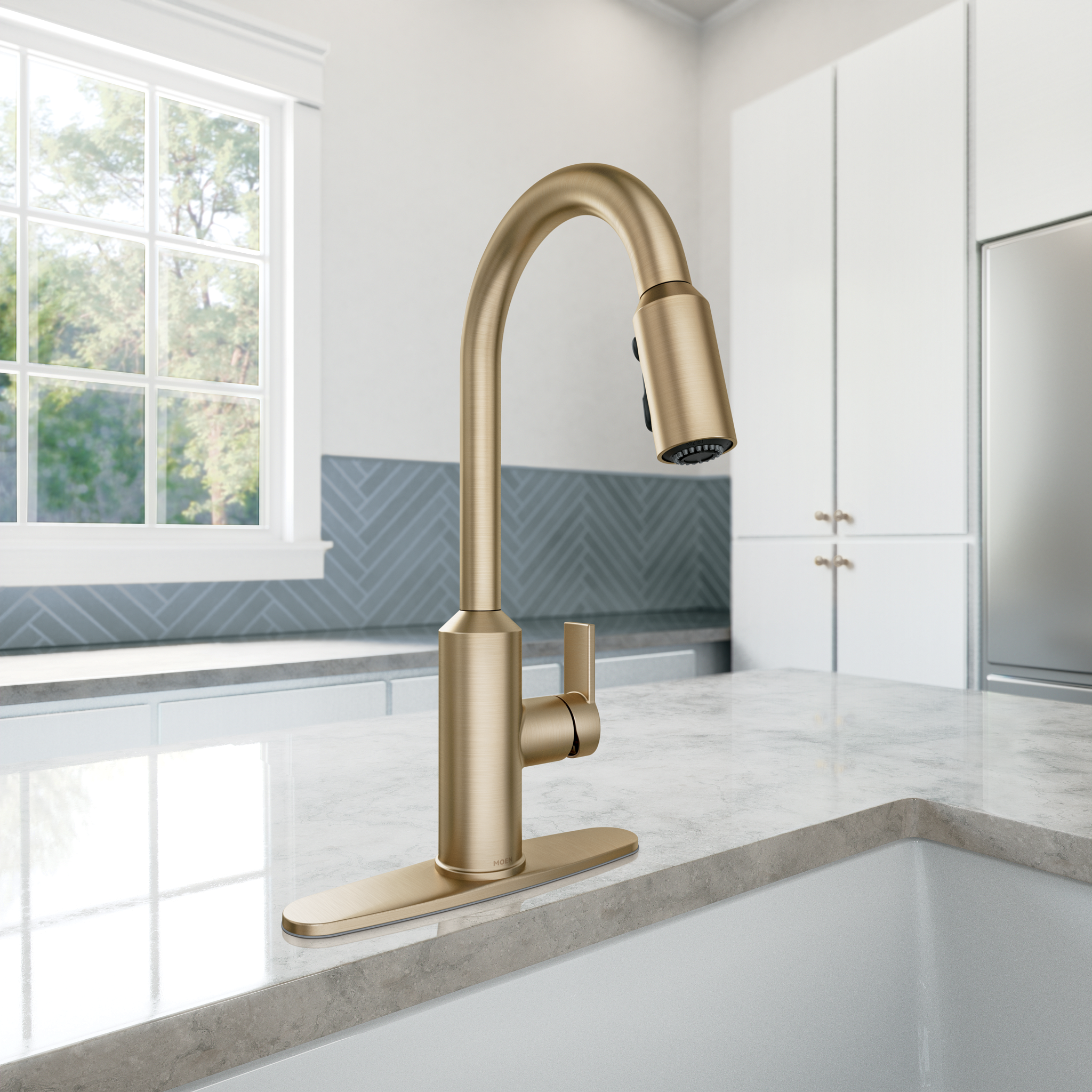Meena One-Handle High Arc Pulldown Kitchen Faucet — thumbnail 3