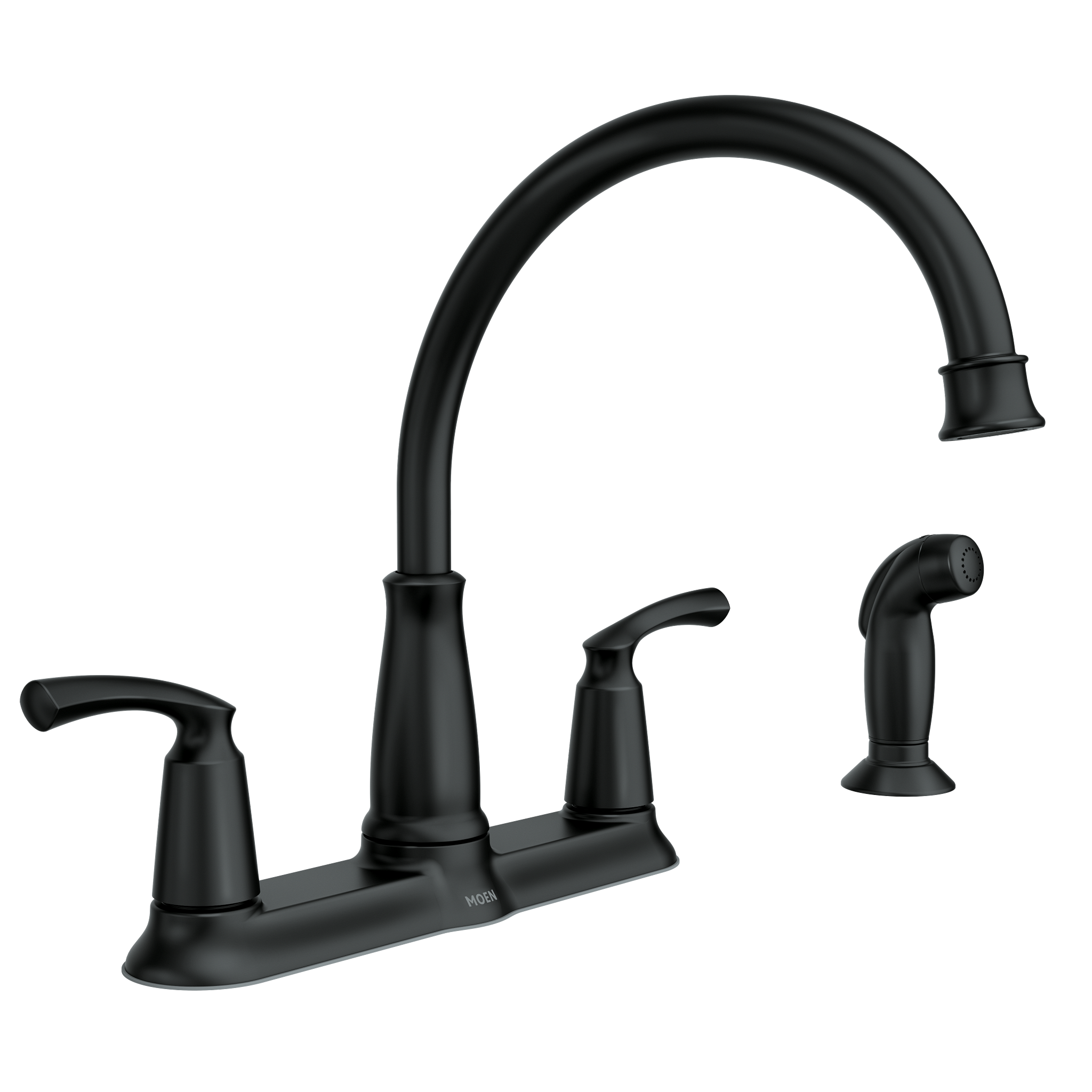 Bexley Matte black two-handle high arc kitchen faucet — image 1