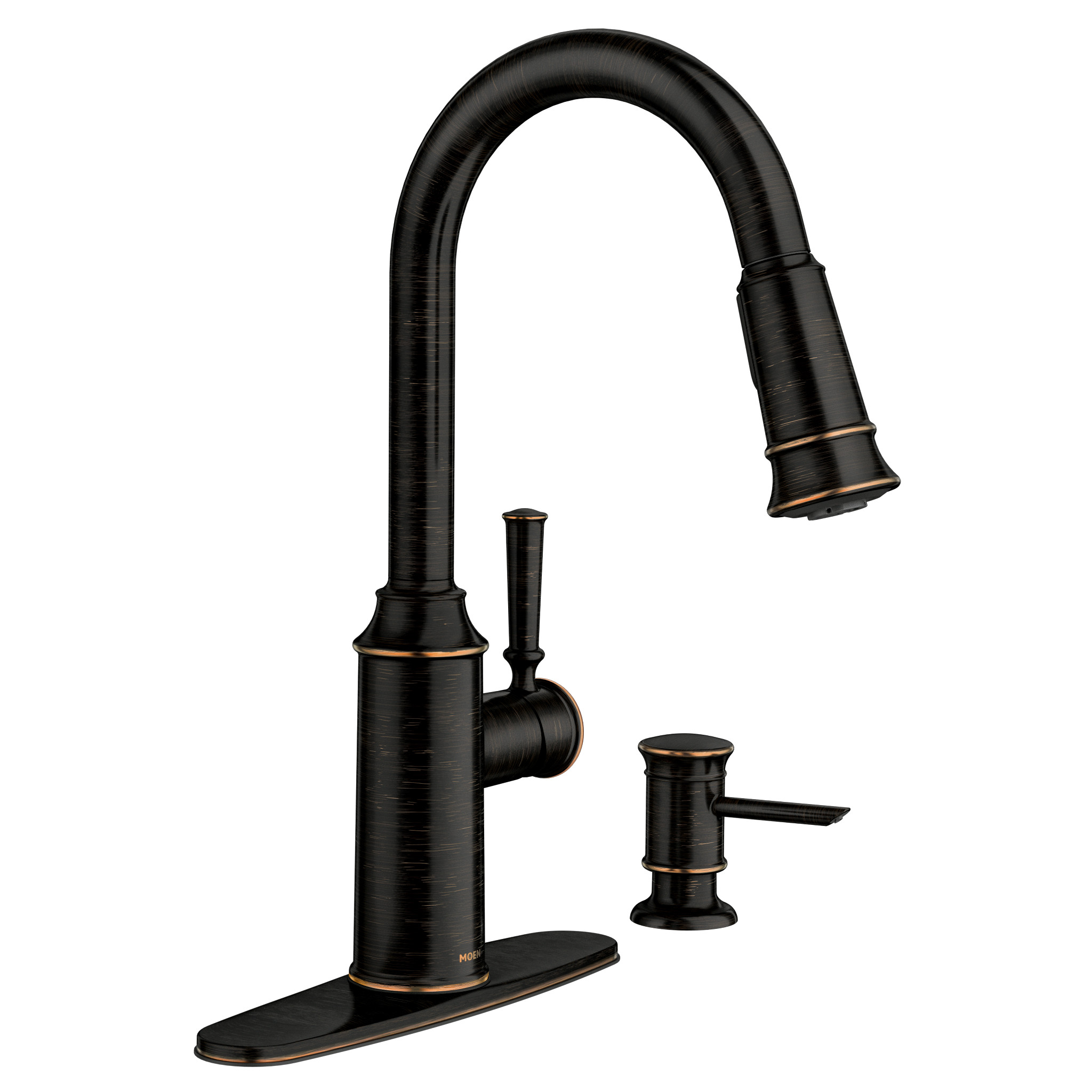 Glenshire Chrome one-handle high arc pulldown kitchen faucet — image 1